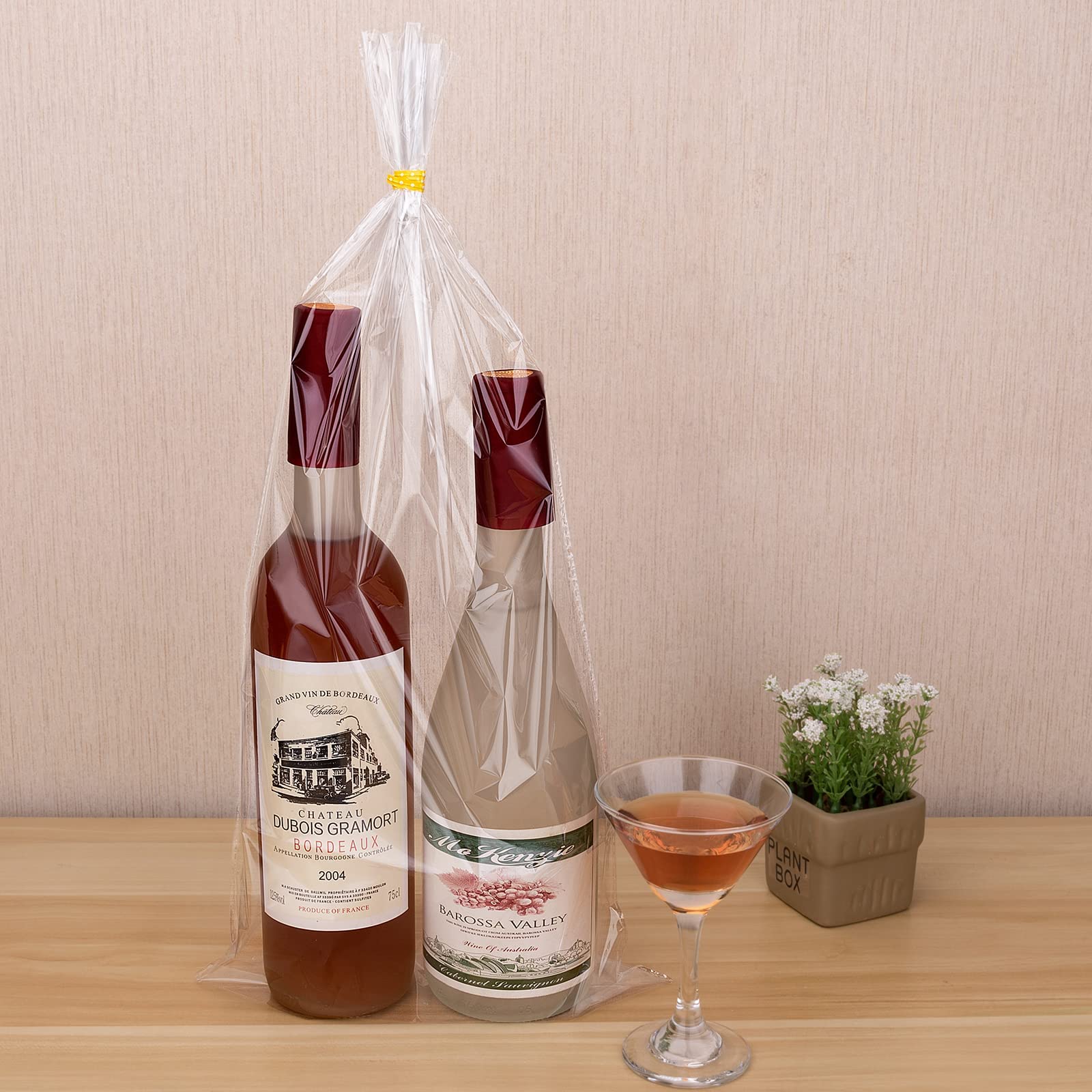 Awpeye 25-Pack Clear Cellophane Gift Bags - 2 Mil Thick Wide Opening for Mugs, Wine Bottles & Small Baskets | Perfect for Party Favors, Wedding Gifts & Retail Packaging