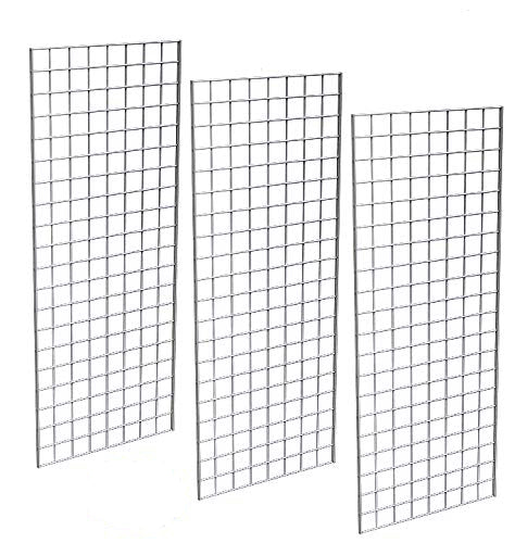 3 Pack Gridwall Panel 2' x 4' - Heavy Duty Retail Display Grid for Clothing, Jewelry & Accessories - Perfect for Boutiques, Trade Shows & Store Fixtures