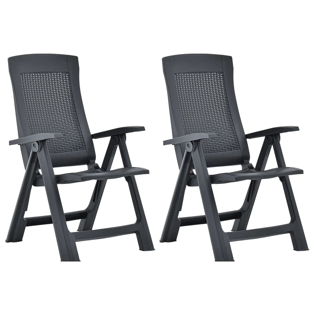 2-Pack White Plastic Outdoor Lounge Chairs - Weather-Resistant Patio Reclining Chairs Set for Deck, Backyard, Garden, Lawn, Camping & Porch Seating - Perfect for Relaxing in Sun or Shade