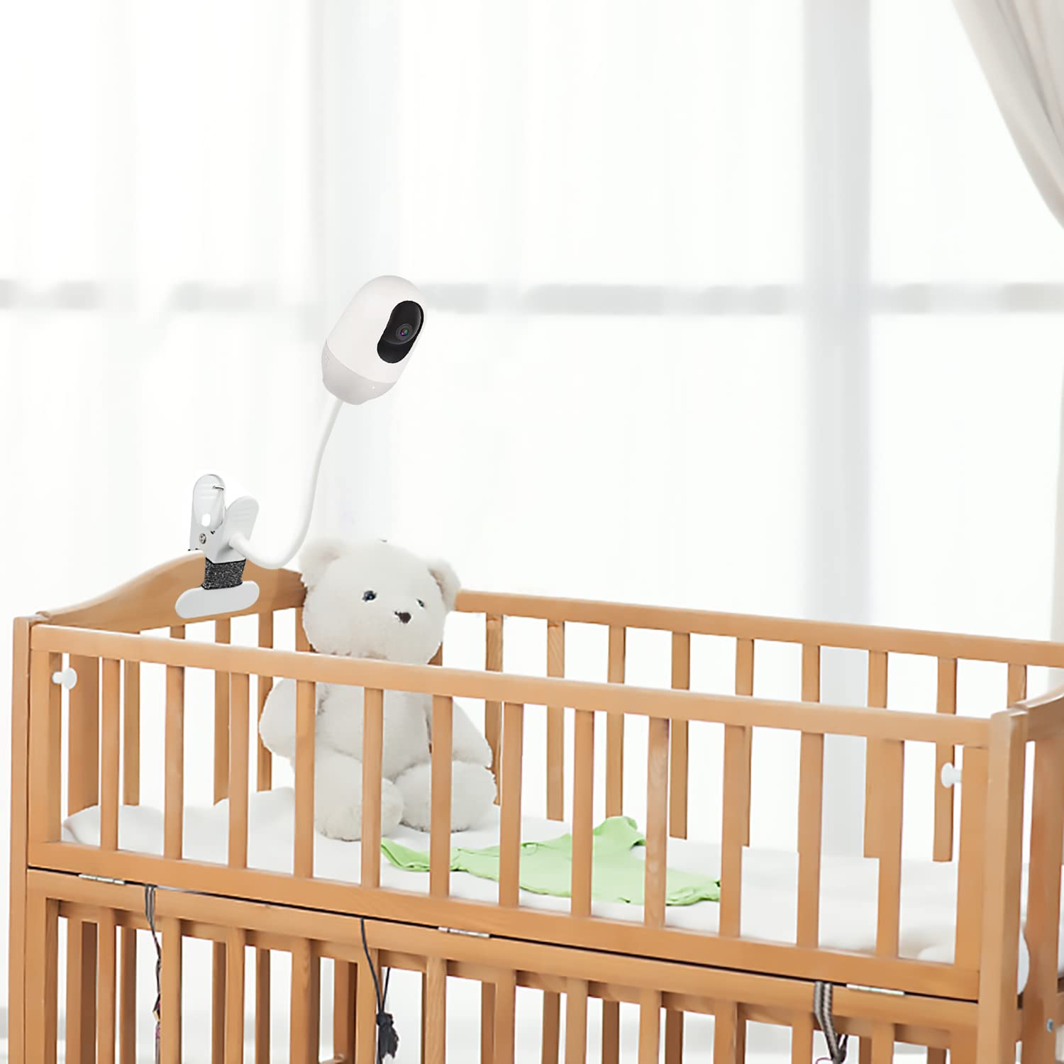 Nooie Baby Monitor Mount - Flexible Clip Clamp Stand for Nooie Pet Camera & Indoor Baby Monitor - No Tools Required, Wall-Safe Installation - Perfect for Nursery, Bedroom & Pet Monitoring