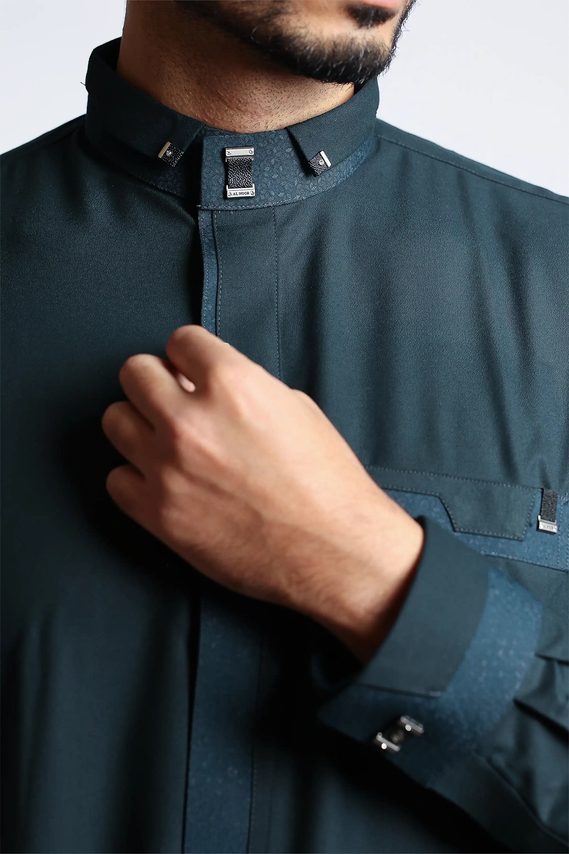J140 C2 Green Vogue Thobe for Men - Stylish Islamic Robe for Eid, Prayer & Special Occasions