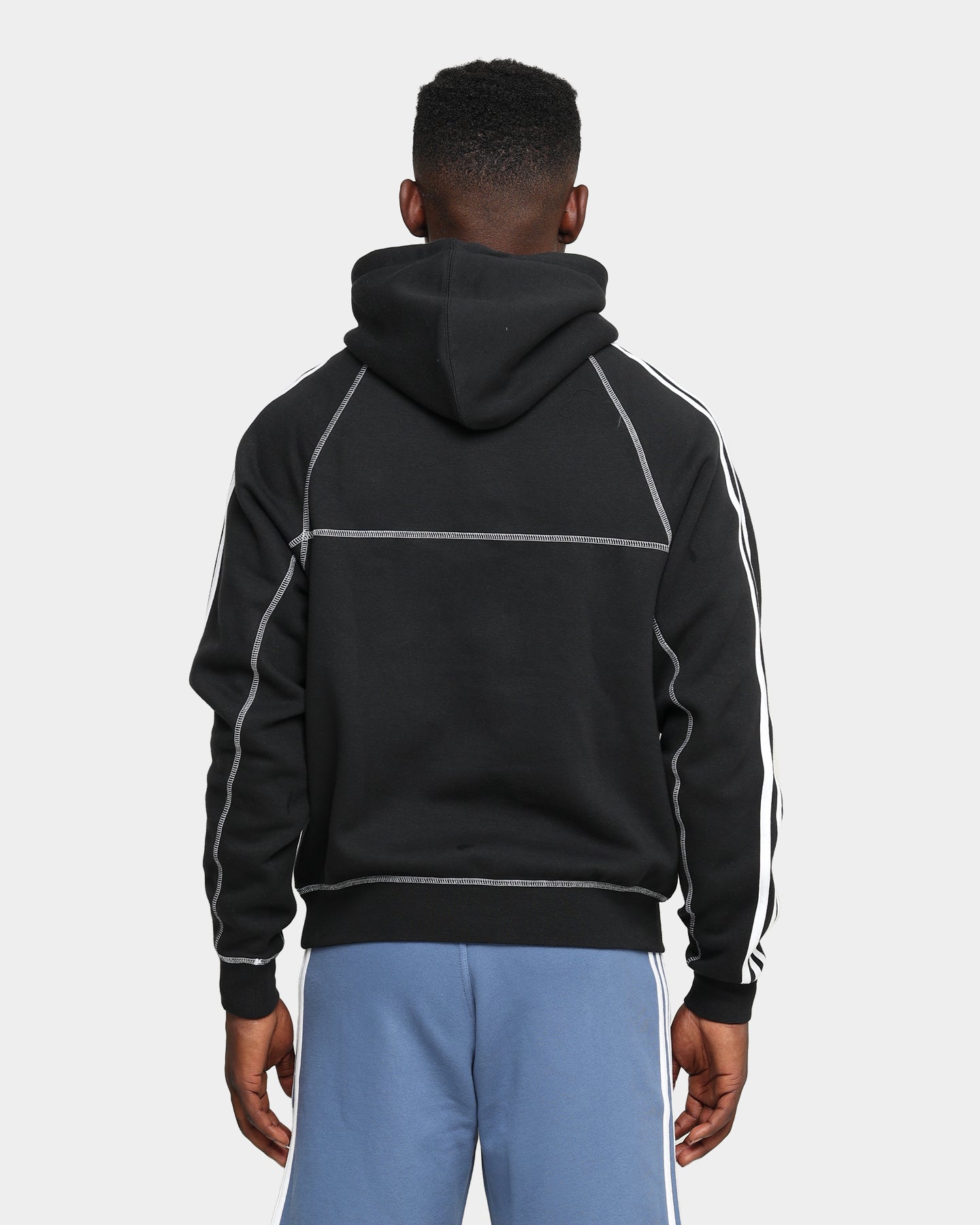 Adidas Contrast Stitch Hoodie Black | Men's Athletic Pullover Sweatshirt | Gym, Running & Casual Wear