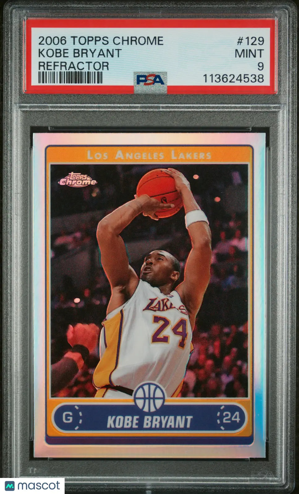 2006 Topps Chrome Kobe Bryant #129 Refractor PSA 9 Graded Basketball Card - Perfect for Collectors, Fans & Sports Memorabilia Displays