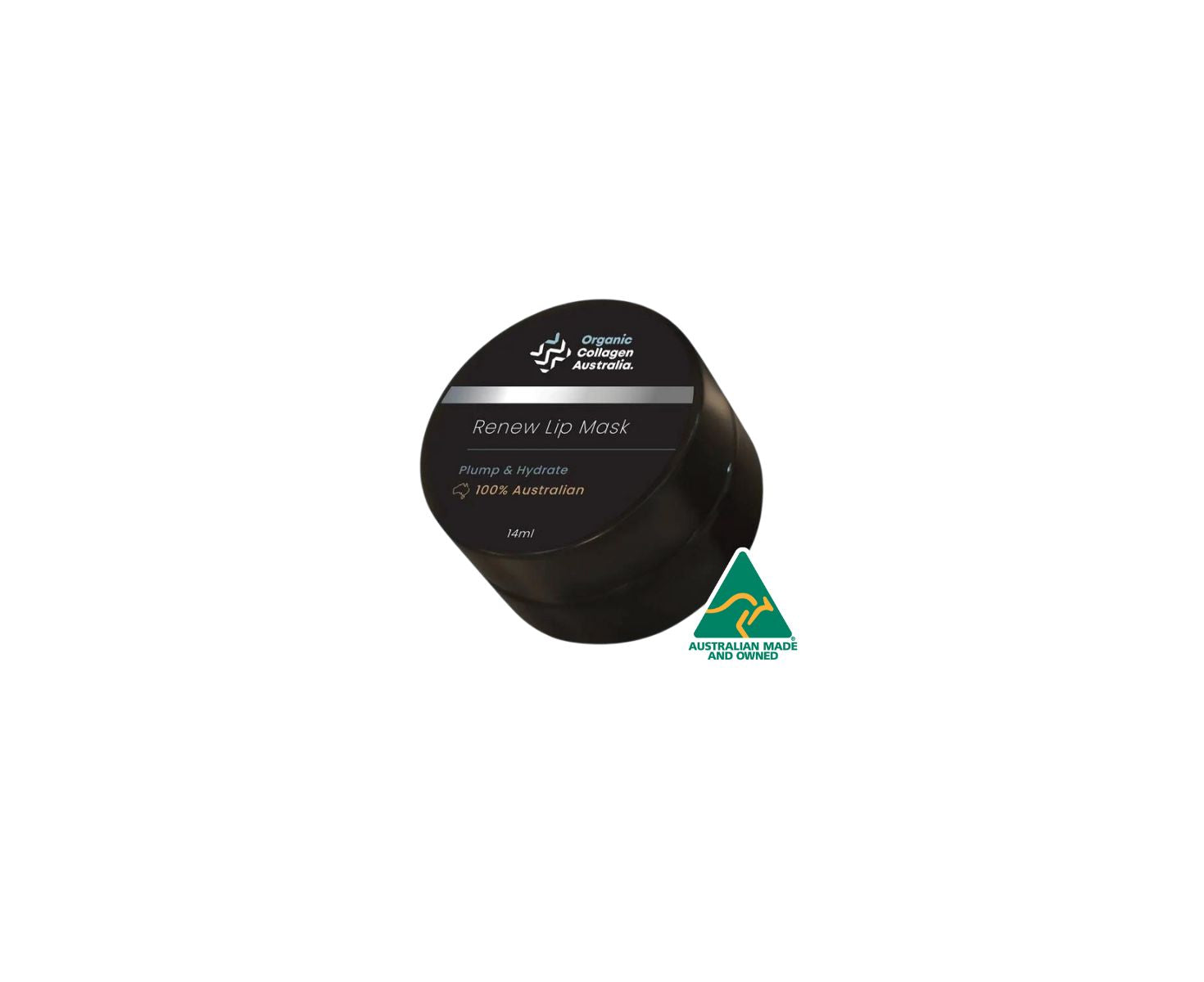 Organic Collagen Lip Mask (14ml) - Hydrating & Plumping Treatment for Dry, Chapped Lips - Perfect for Night Care & Pre-Makeup Prep
