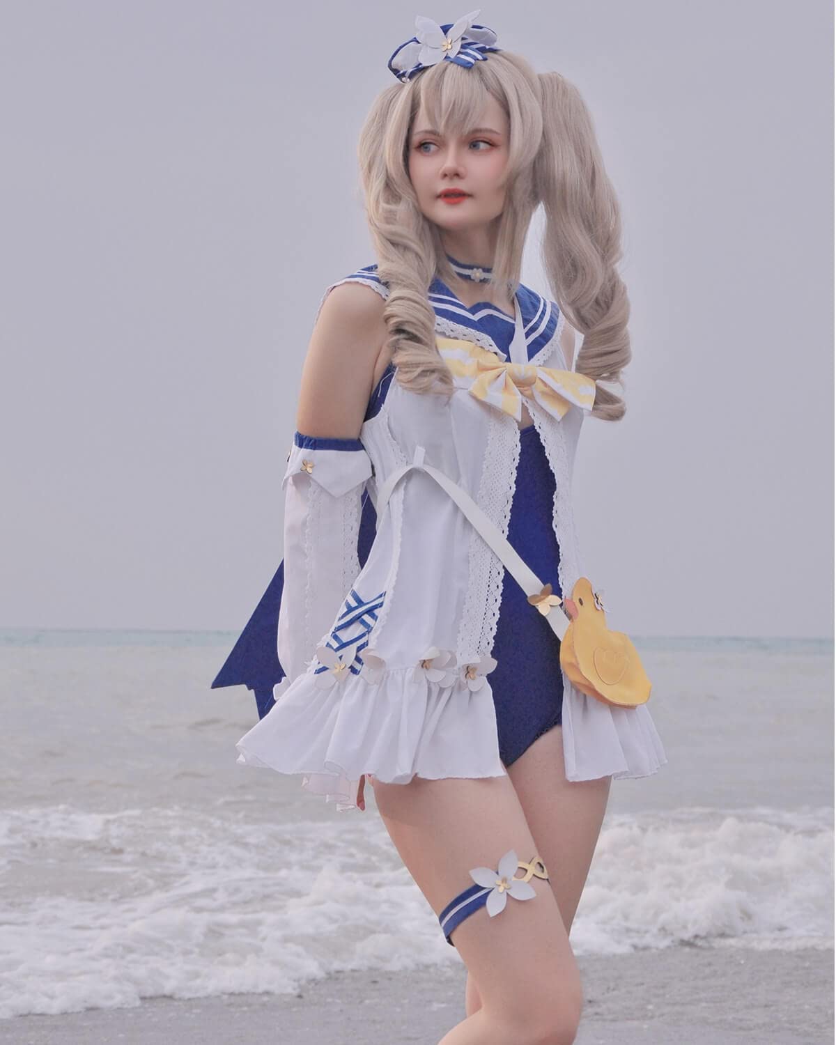 Nuoqi Barbara Swimsuits for Women - Genshin Impact One Piece Cosplay Costume (Sizes M & L) | Beach Party, Anime Convention, Poolside Photoshoot