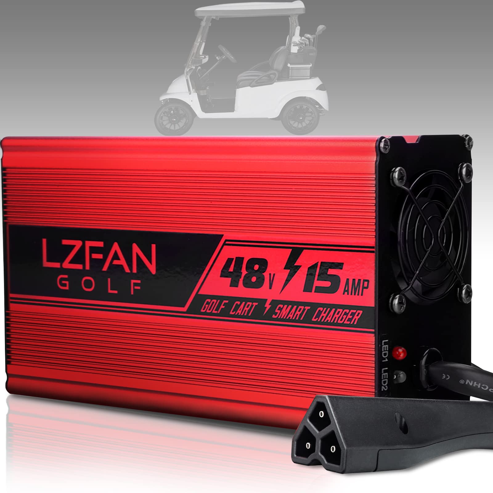48V 15A Golf Cart Battery Charger for EZGO RXV & TXT Models | Fast Charging | Waterproof Design | Perfect for Golf Courses, Resorts & Personal Use