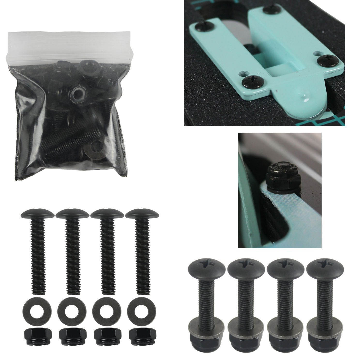 Dimebag Longboard Drop Through Mounting Hardware Kit - Includes Washers & Nuts for Secure Installation | Perfect for Downhill, Cruising & Commuting