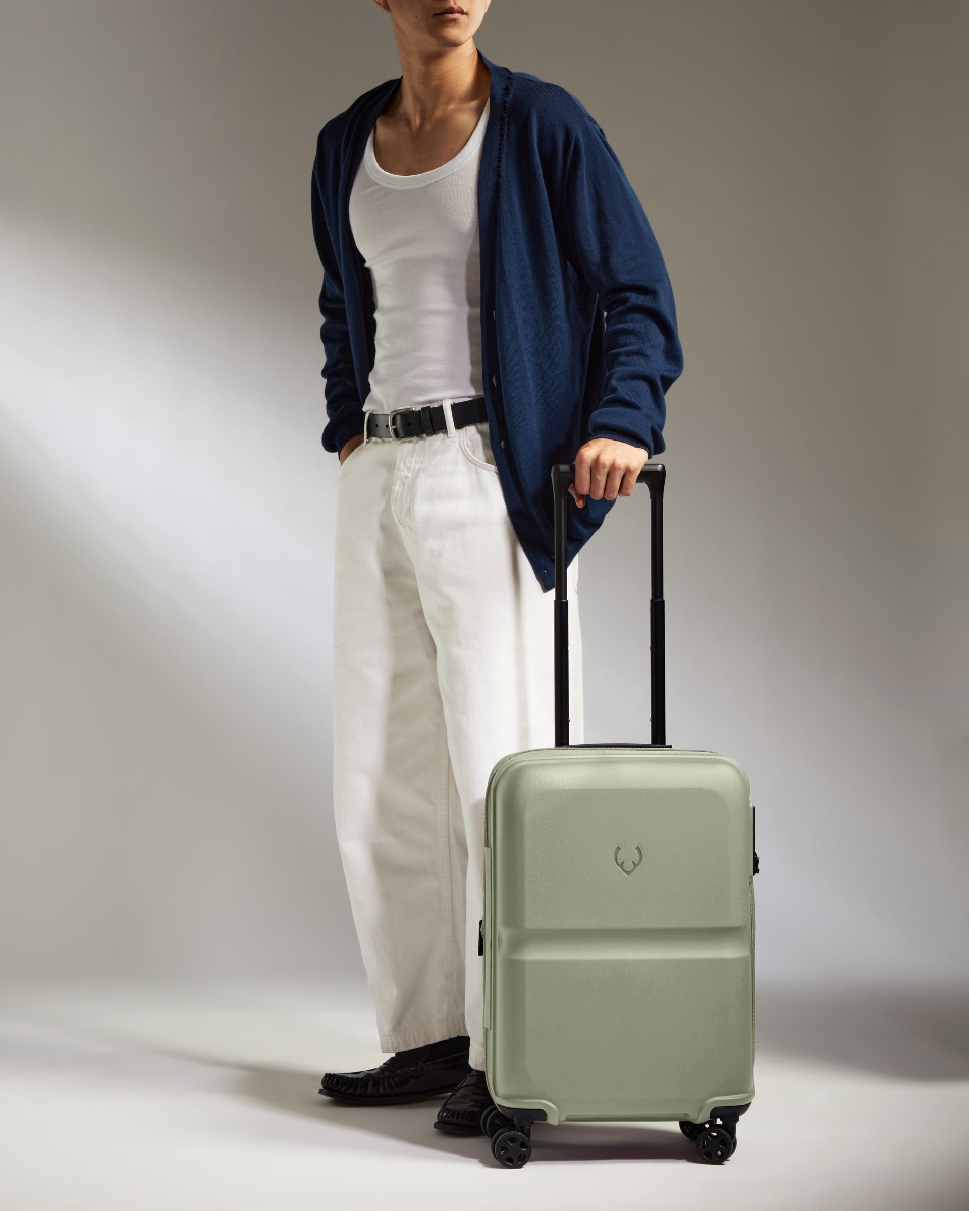 Expandable Carry on Luggage in Clover Green with Single Stripe - Lightweight Spinner Suitcase for Air Travel, Business Trips & Weekend Getaways