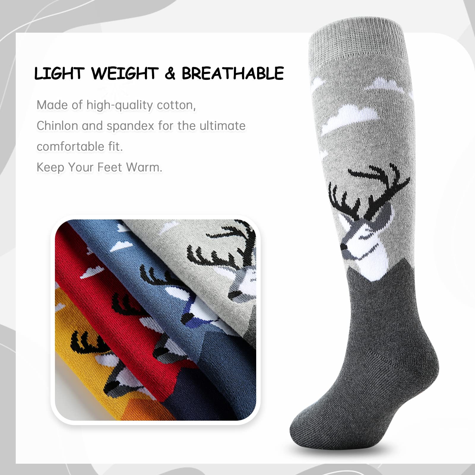 Cimkiz Kids Ski Socks for Boys & Girls - Warm Winter Snowboarding Socks (2-Pack/3-Pack) - Toddler Outdoor Skiing & Snow Sports Accessories for Cold Weather Activities