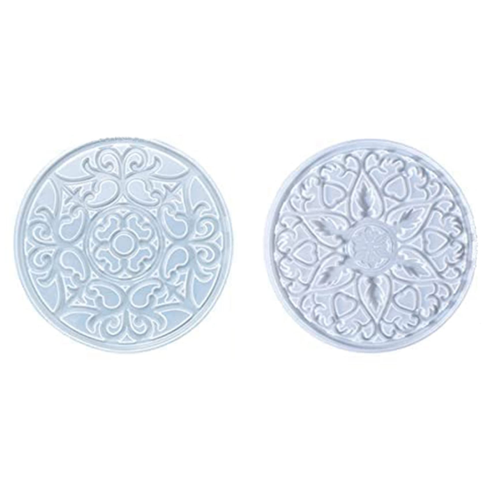 2Pcs Silicone Mandala Coaster Molds for Resin Crafts - Hollow Flower Tray Epoxy Molds DIY Home Decor, Perfect for Handmade Coasters, Jewelry Dishes & Gift Making