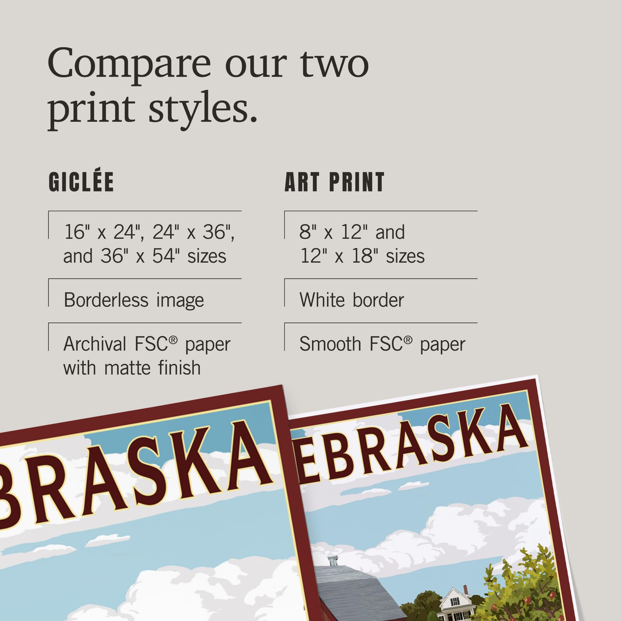 Lantern Press 16x24 Inch Giclee Art Print - Nebraska Barnyard Scene Wall Decor | Perfect for Farmhouse, Country Style & Rustic Home Decor