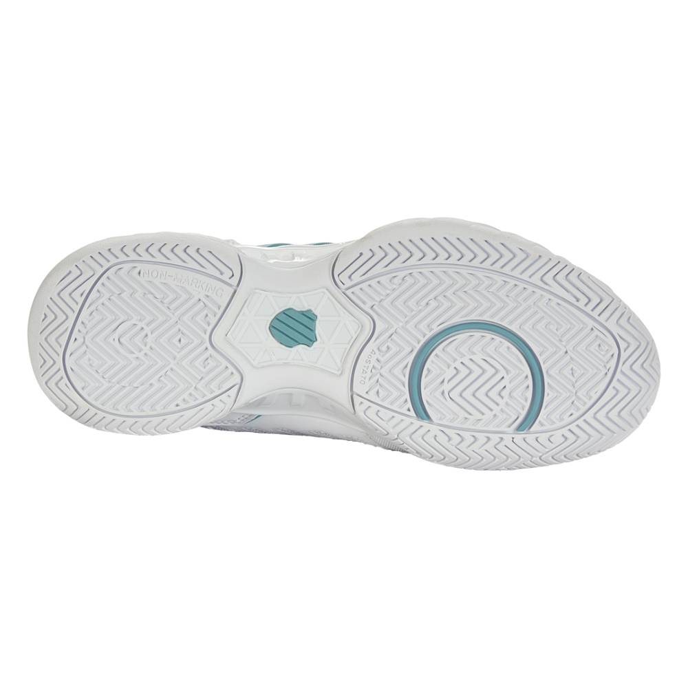 K Swiss Bigshot Light 4 Women's Tennis Shoes - White & Teal - Lightweight Performance Court Shoes for Women - Perfect for Tennis, Training & Casual Wear