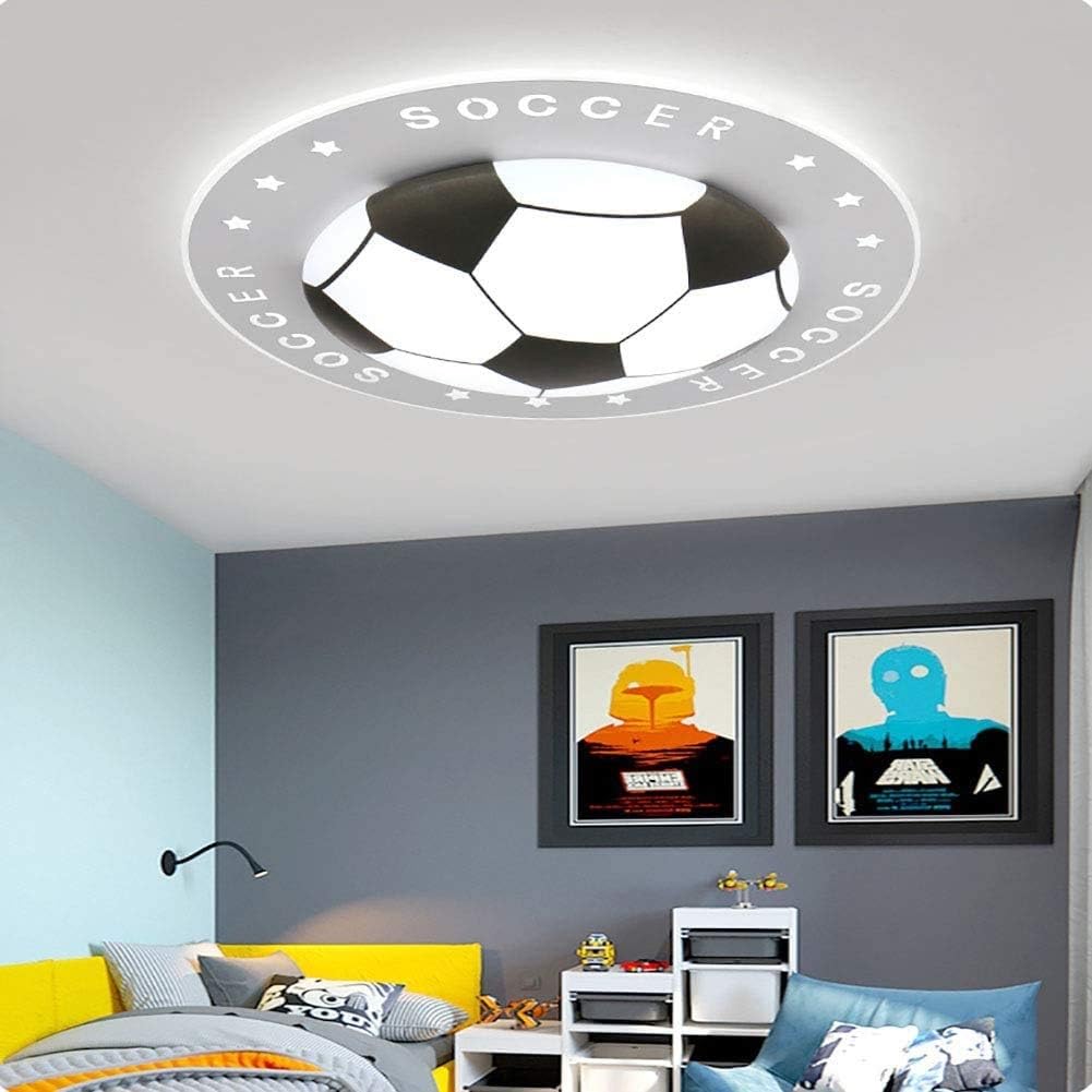 Cartoon Football Ceiling Light - Dimmable LED Kids Room Lighting for Boys & Girls, Eye Protection Nursery Bedroom Decor (42cm) - Perfect for Children's Bedrooms, Playrooms & Sports Themed Rooms
