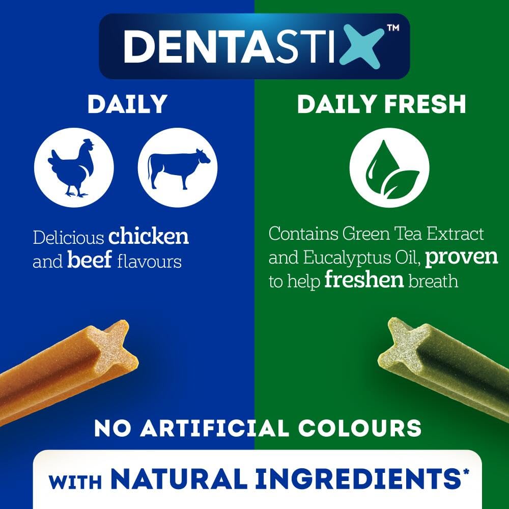 Pedigree DentaStix Dental Treats for Small Dogs 5-10kg | Daily Oral Care Chews | 112-Count Mega Pack (16 x 7 Sticks) | Promotes Fresh Breath & Healthy Teeth - Perfect for Training Rewards and Between-Meal Snacks