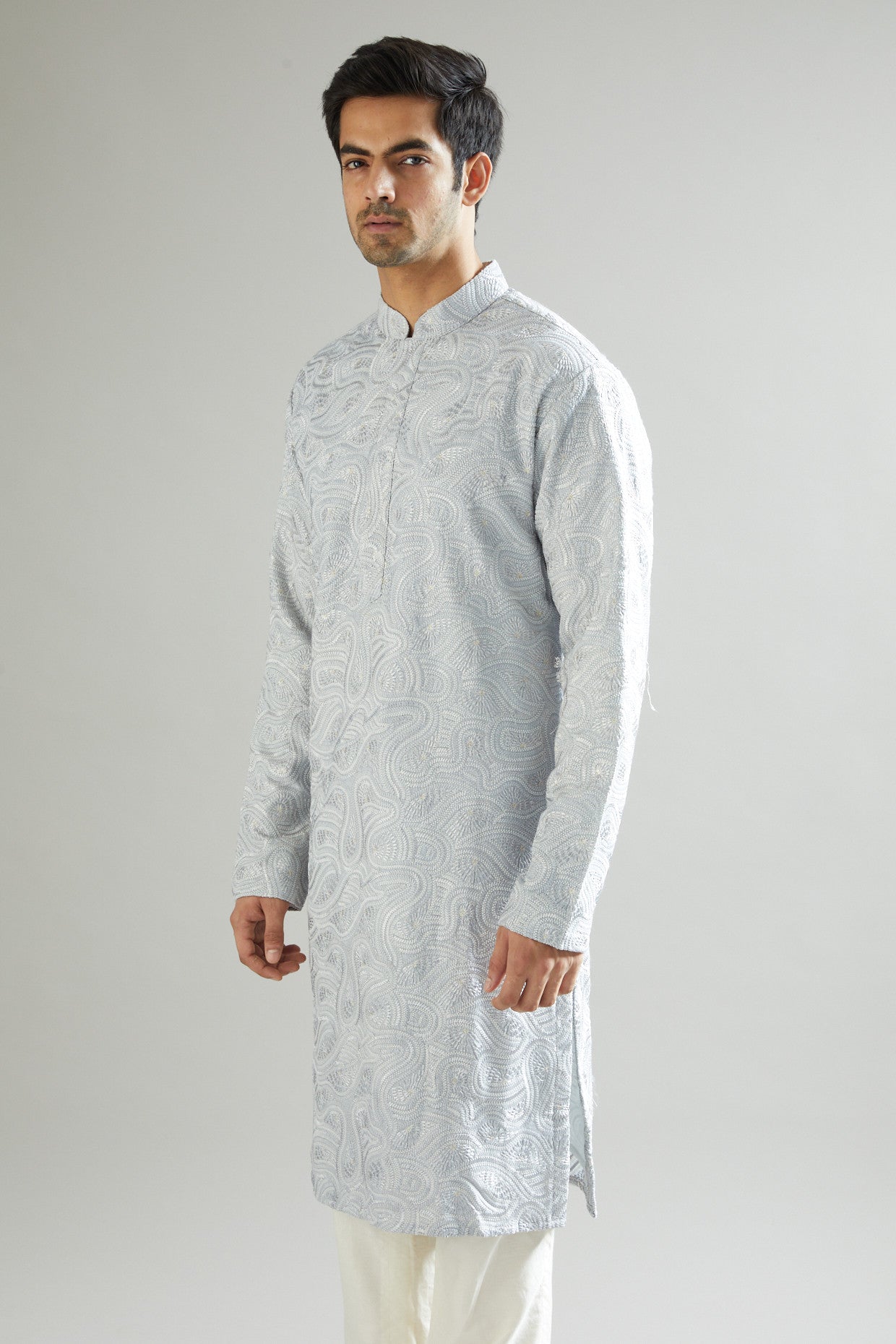 Powder Blue Embroidered Kurta for Women | Traditional Indian Tunic Top | Elegant Ethnic Wear for Festivals, Weddings & Special Occasions