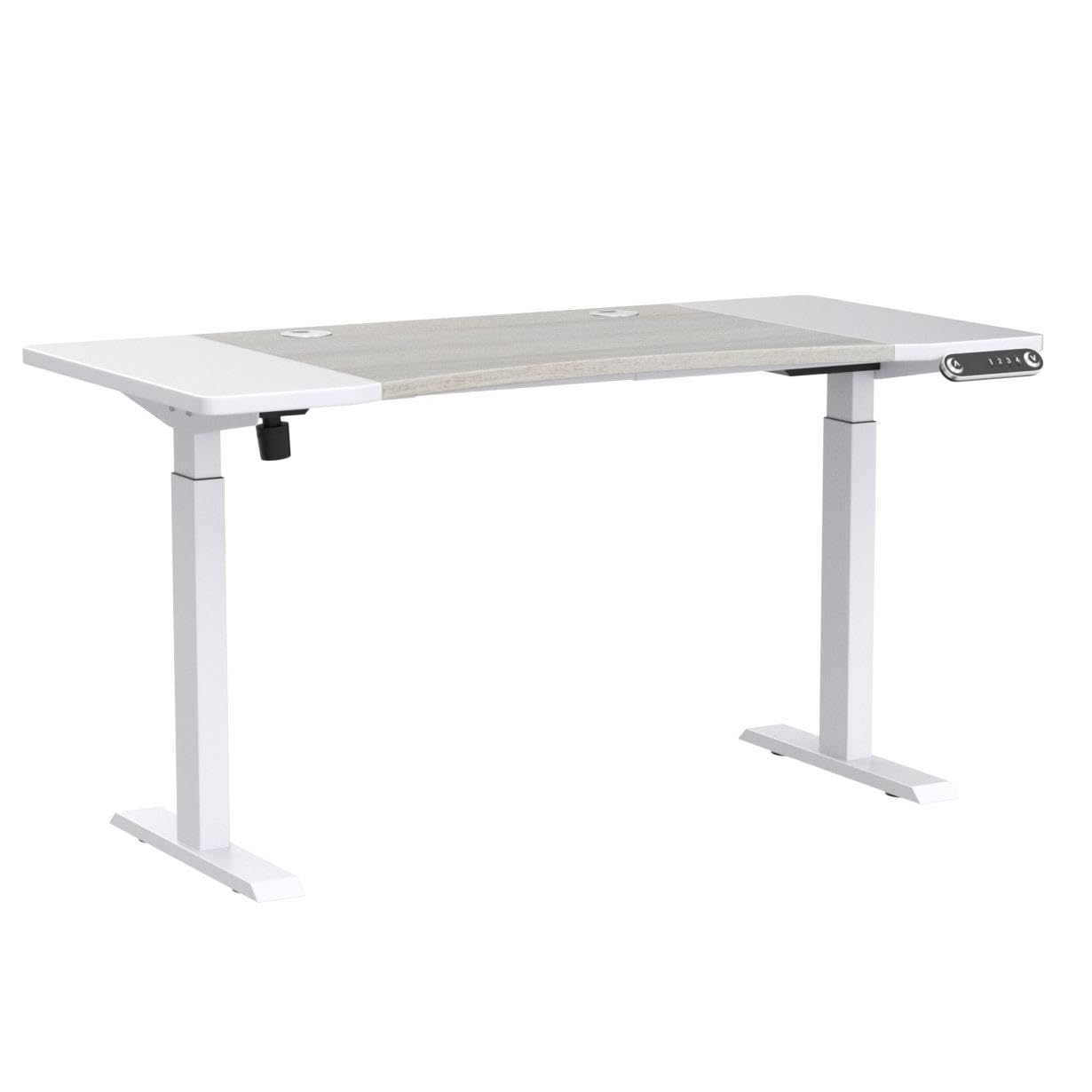 Dual Motor Electric Standing Desk 63 x 30 Inches - Height Adjustable Sit Stand Desk for Home Office with Splice Board, 265 lb Weight Capacity (White Frame & Top) - Perfect for Ergonomic Workspace & Small Office Setup