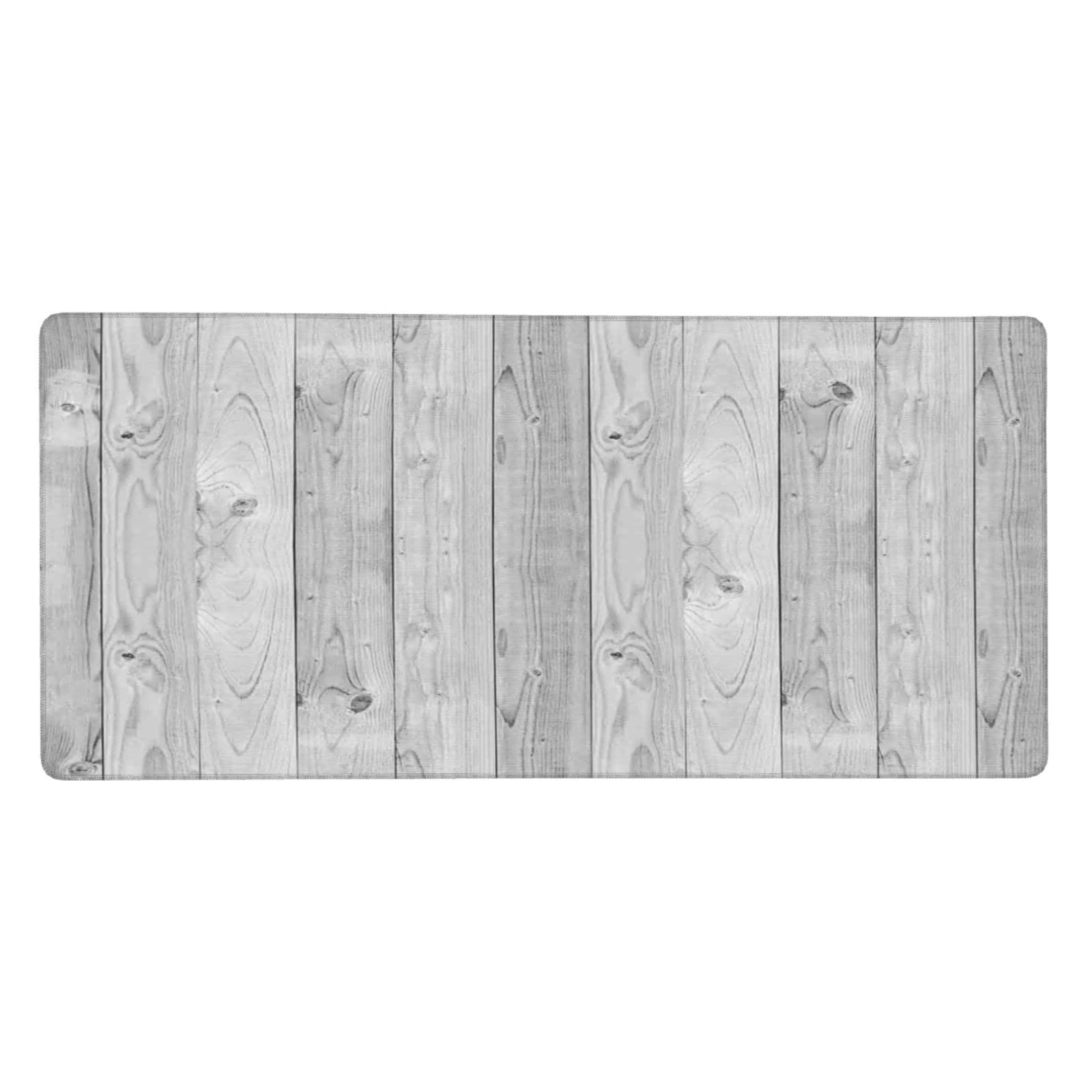 Extended Gaming Mouse Pad - Smooth Oak Wood Texture Retro Design, Non-Slip Stitched Edges, Waterproof Desk Mat for PC/Laptop - Perfect for Office Work, Gaming & Home Decor (Gray)