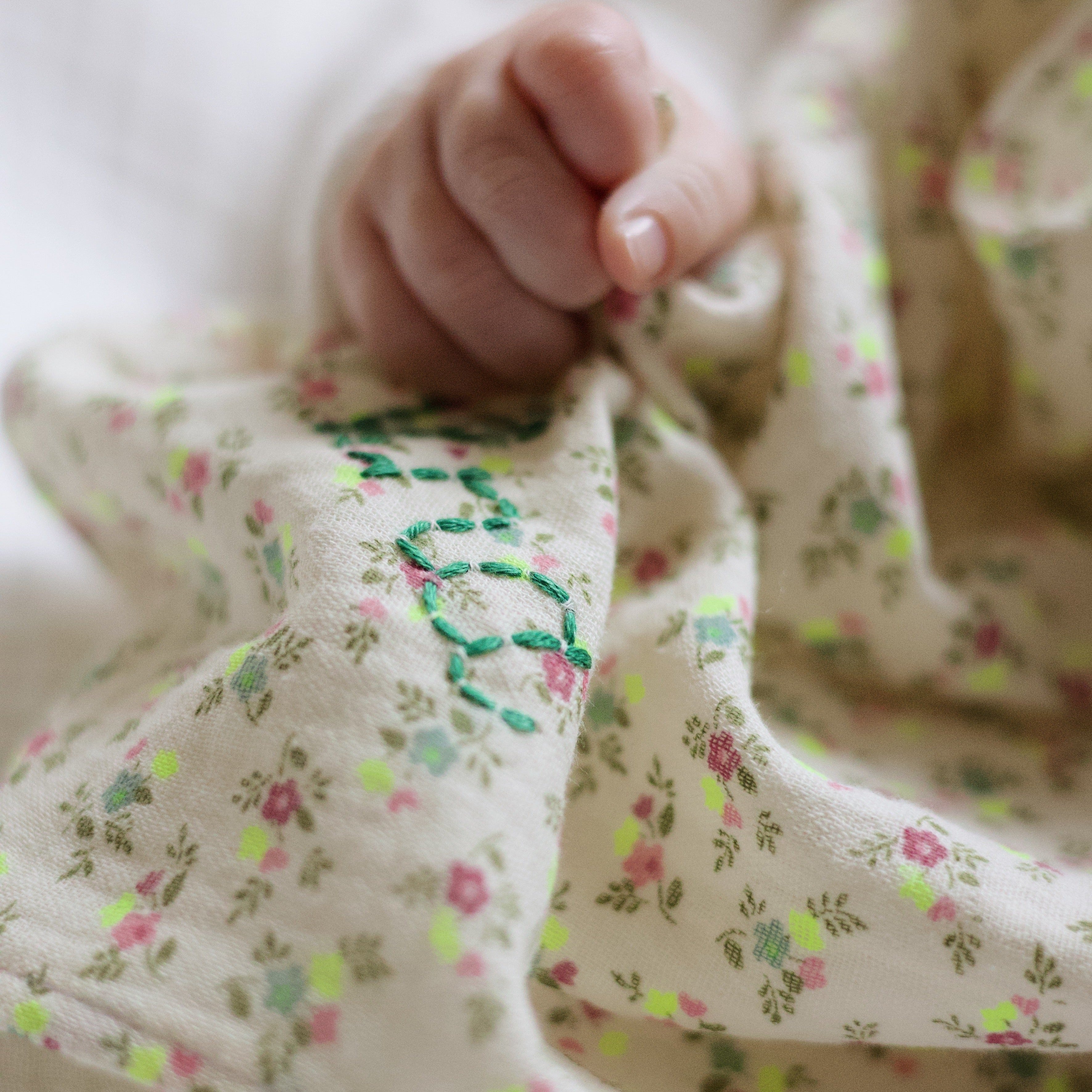 Organic Cotton Baby Swaddle Blankets - Soft Floral & Green Set of 2 | Breathable Newborn Wraps for Sleeping, Nursing & Photo Shoots | Gender Neutral Infant Swaddling Cloths