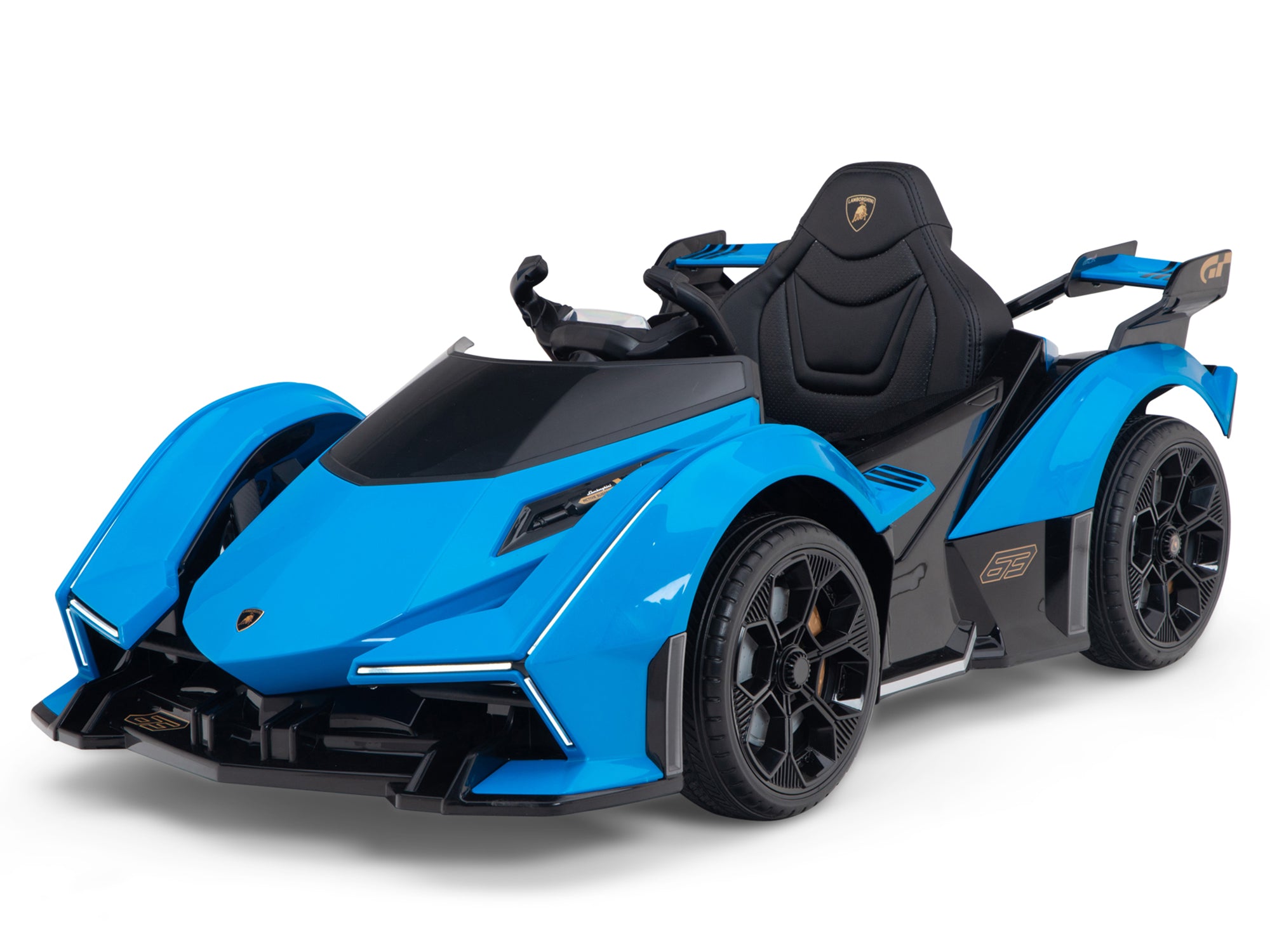 Lamborghini V12 Vision GT Kids Electric Ride-On Car with Parent Remote Control - Blue | 12V Battery-Powered Toy Vehicle for Boys & Girls | Outdoor Play, Birthday Gifts, Backyard Fun