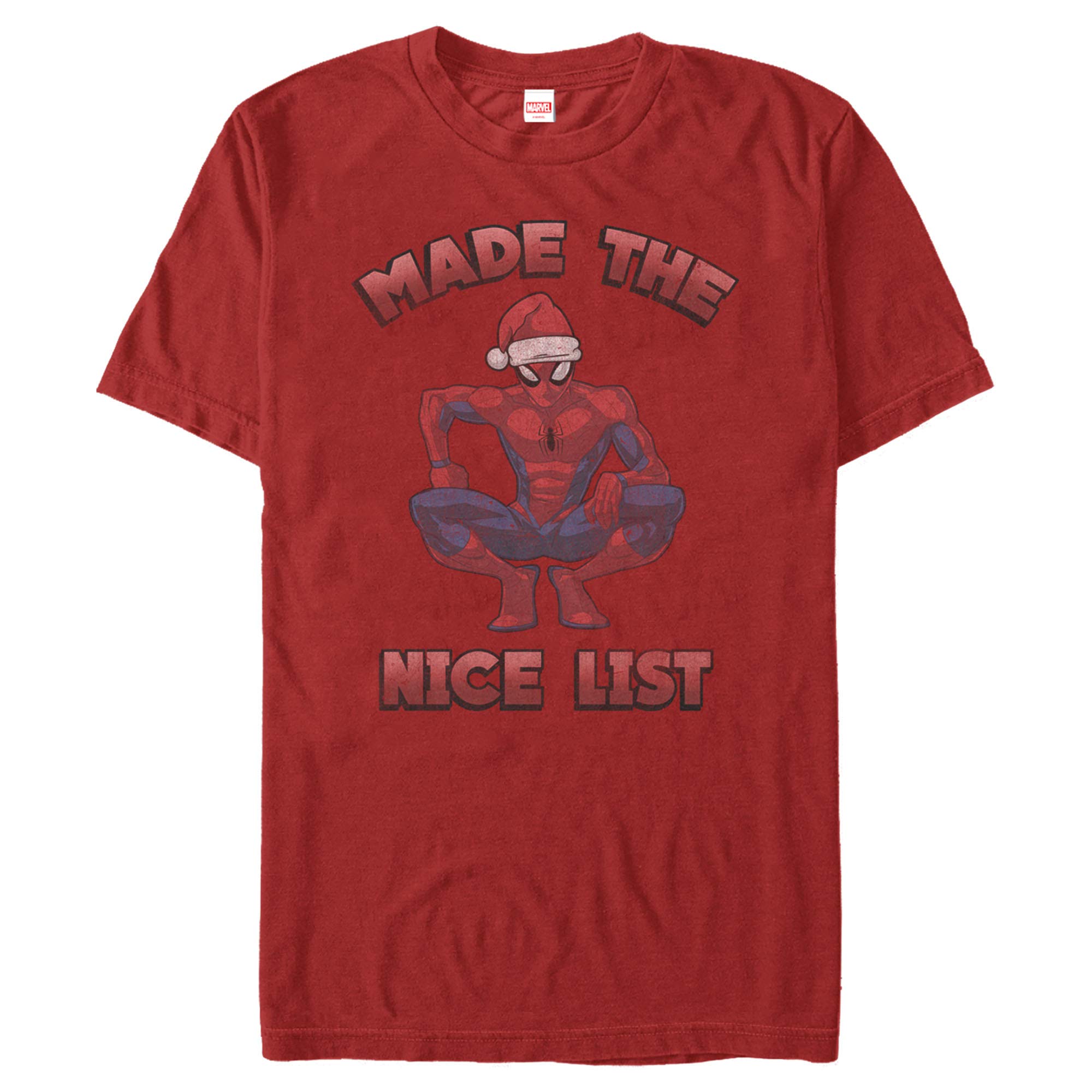 Marvel Christmas Spider-Man Nice List Graphic T-Shirt for Men - Superhero Holiday Gift & Casual Wear