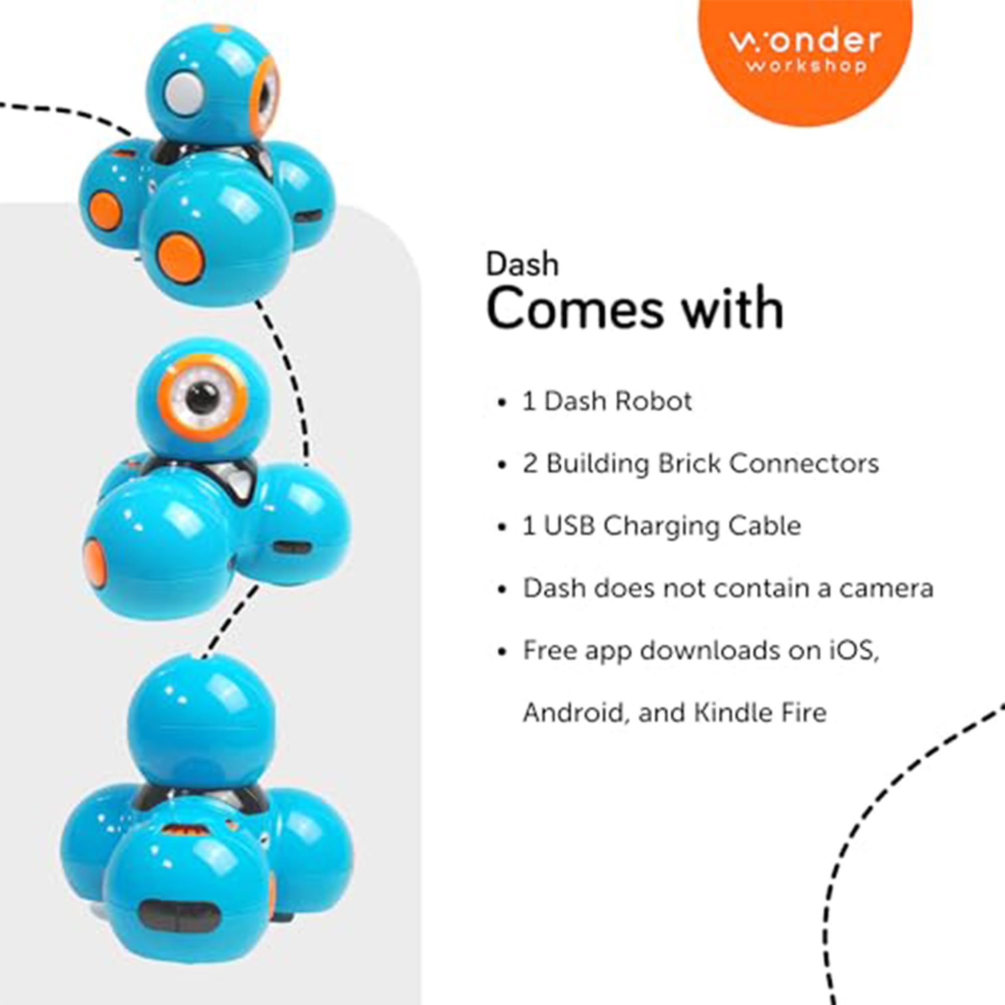 Dash Robot - STEM Coding Robot for Kids Ages 6+ | Voice Activated, Programmable Educational Toy | Learn Coding Through Play for School & Home Learning