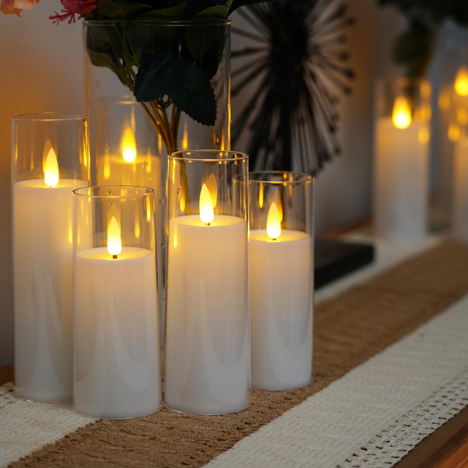 Homemory 9-Pack Pure White LED Flameless Candles with Remote & Timer - Battery Operated Fake Candles for Wedding Centerpieces, Home Decor, Christmas, Dinner Parties & Romantic Ambiance