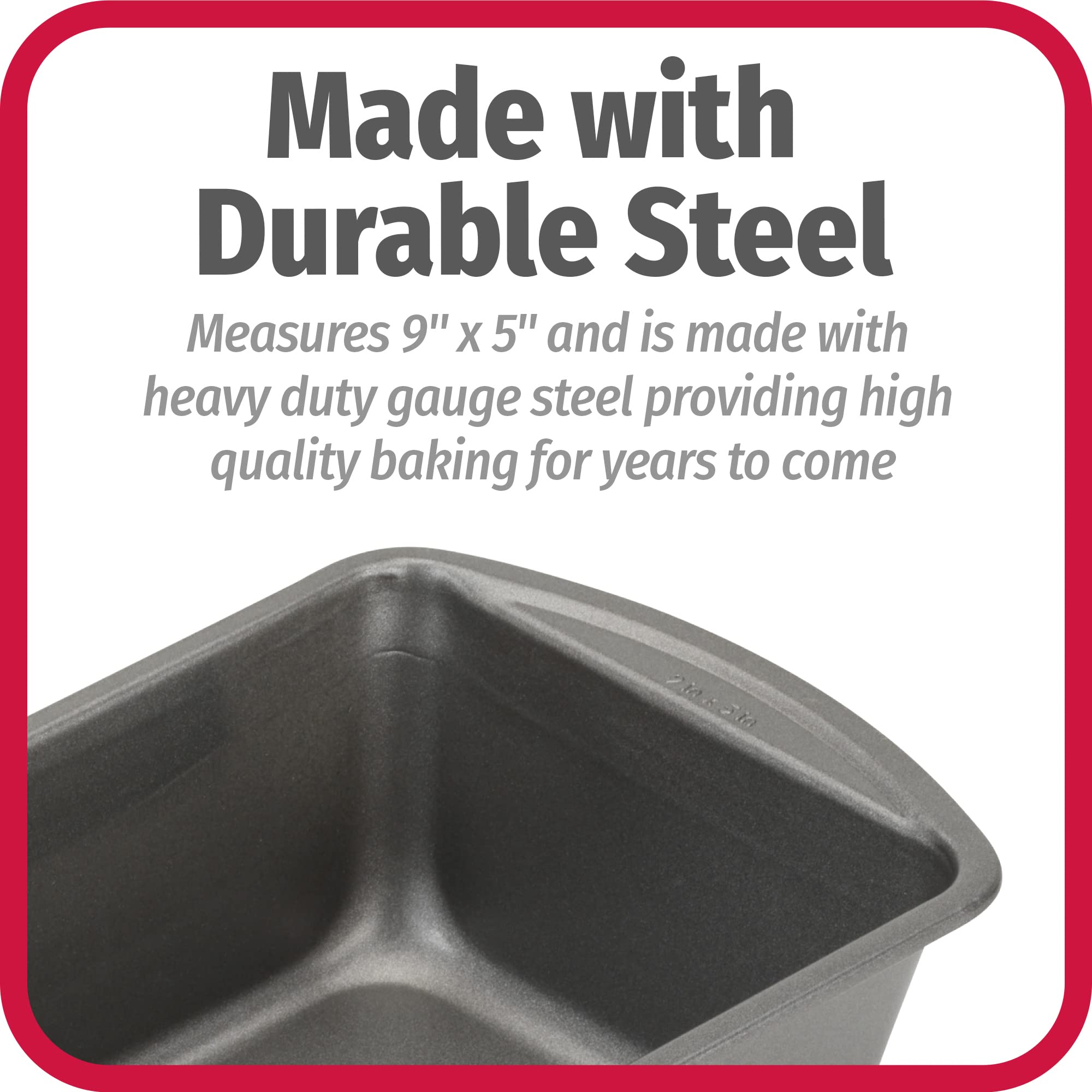 GoodCook 9x5 Inch Non-Stick Loaf Pan - Premium Steel Baking Pan for Bread, Meatloaf, Cakes, Brownies & Lasagna | Perfect for Home Baking, Meal Prep & Holiday Cooking