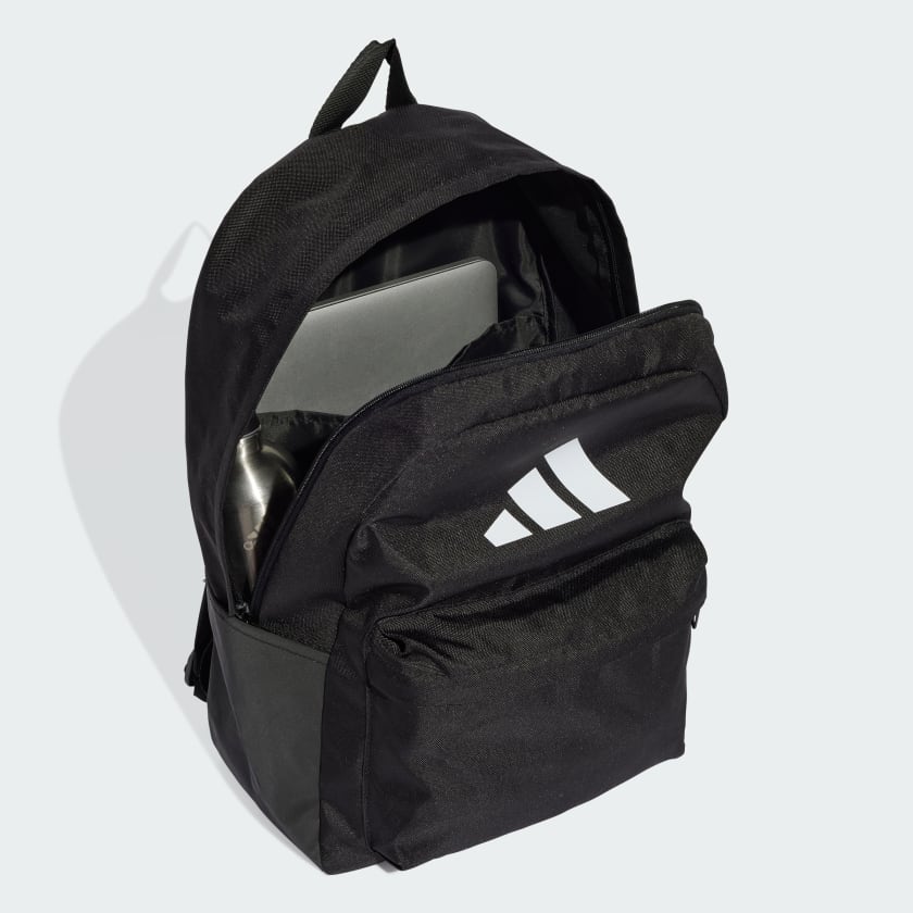 Adidas 3 Stripe Bar Black/White Backpack for School, College & Travel - Lightweight Durable Laptop Bag for Students & Professionals - Perfect for Daily Commute & Outdoor Activities