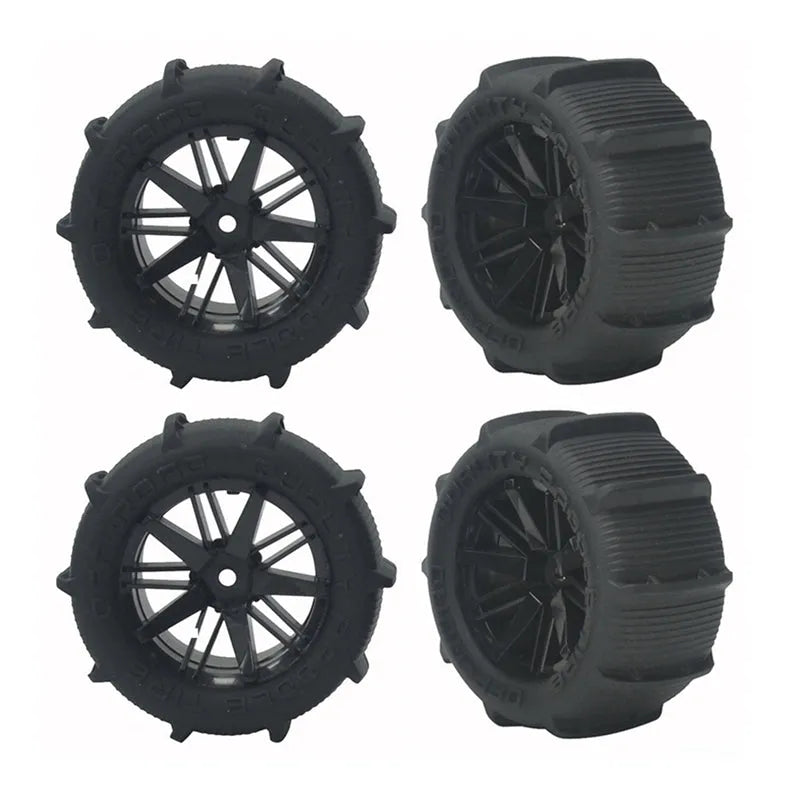 80mm Snow Sand Tires Wheels for Wltoys 1/14 1/16 RC Cars - Compatible with 144010, 104001, 124016, 124017 Models (4-Pack) - Perfect for Off-Road, Beach, and Winter Driving Adventures