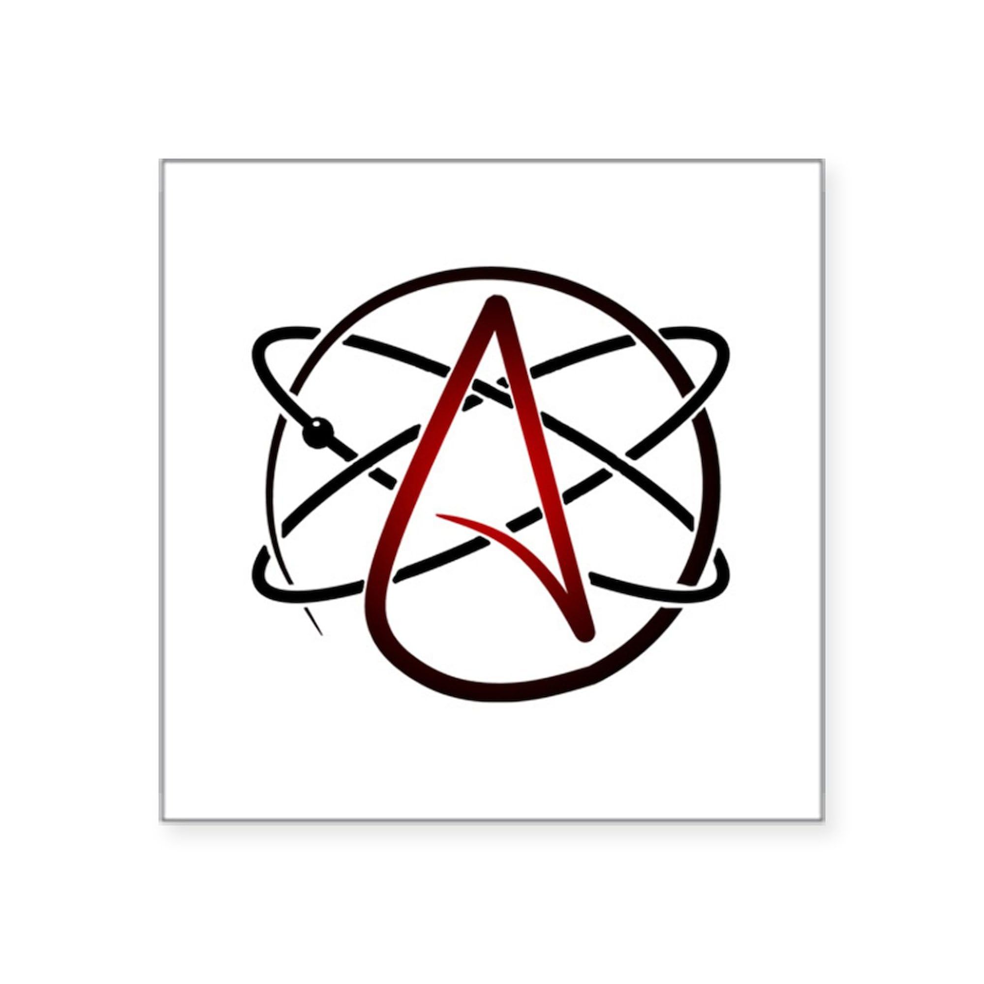 Modern Atheist Atomic Color Sticker - Square Bumper Decal for Cars, Laptops & Water Bottles | Durable Vinyl Car Stickers for Atheism Pride & Free Thought Expression