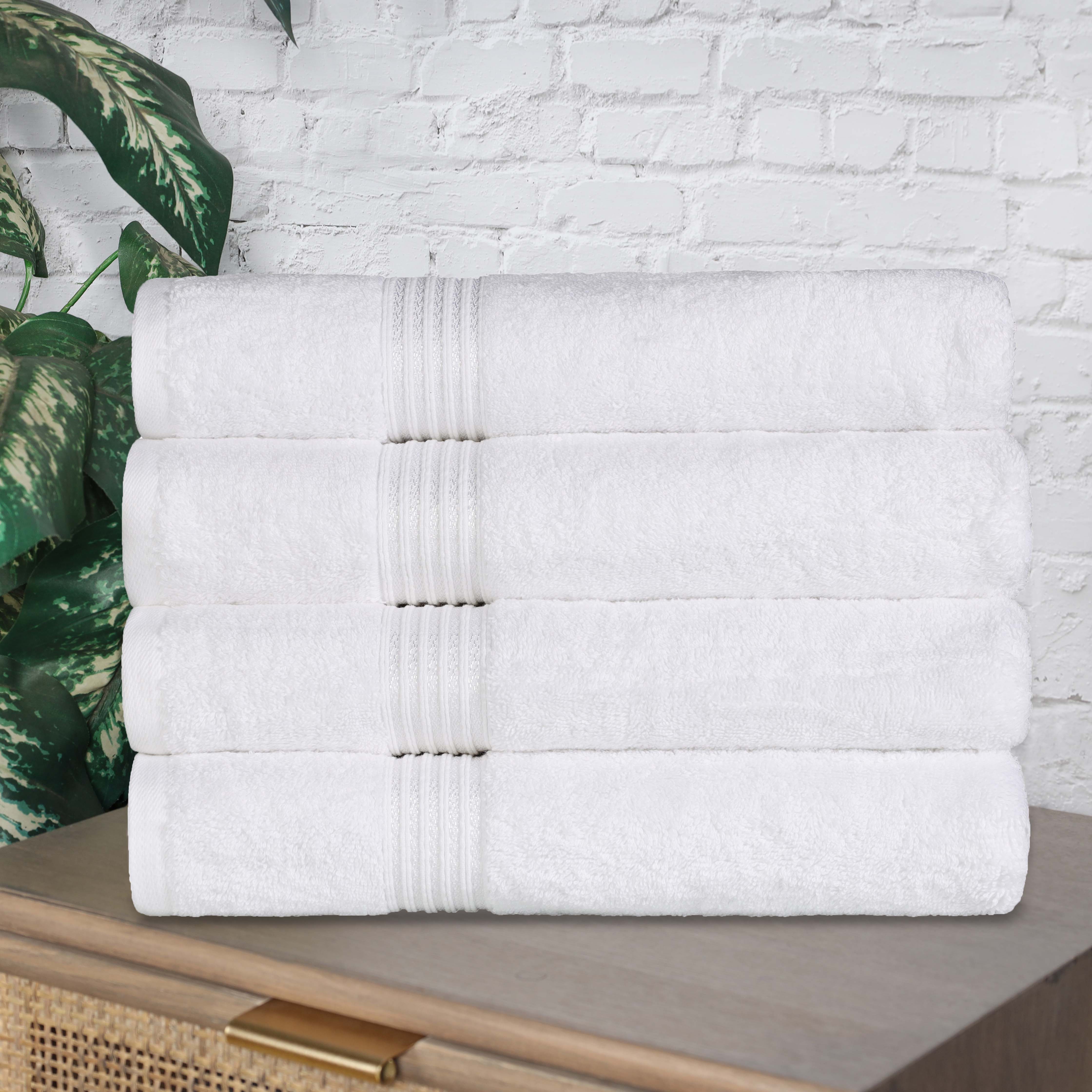 Premium Egyptian Cotton Bath Towel Set of 4 - Ultra Soft & Highly Absorbent Luxury Towels for Spa, Bathroom & Beach Use