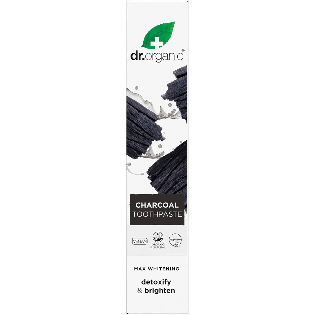 Dr Organic Whitening Toothpaste with Activated Charcoal - Natural Teeth Whitening & Stain Removal for Fresh Breath - Perfect for Daily Oral Care & Bright Smile