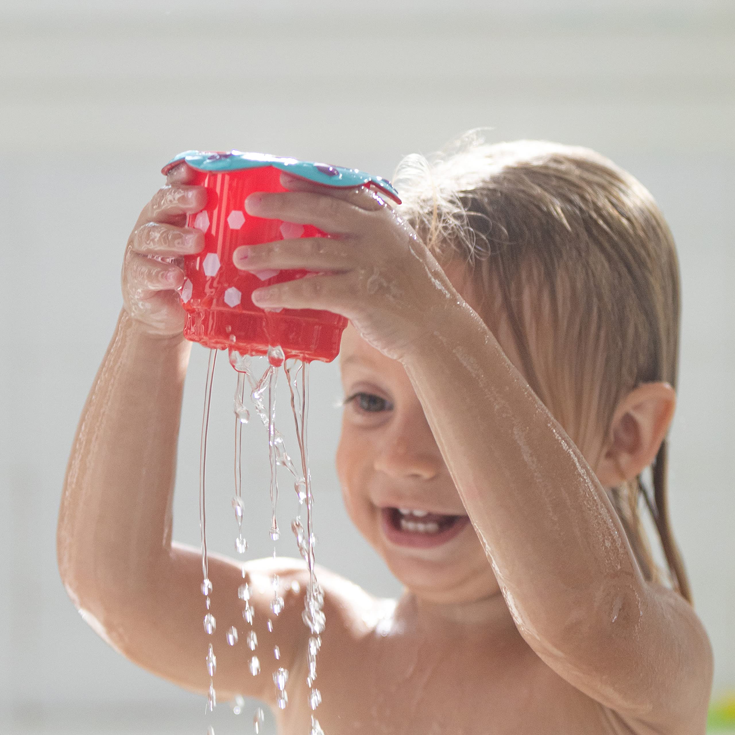 Nuby 5-Piece Splish Splash Stacking Cups - Colorful Baby Bath Toys for Toddlers, Water Play & Learning - Perfect for Bathtime Fun, Sensory Development and Early Education