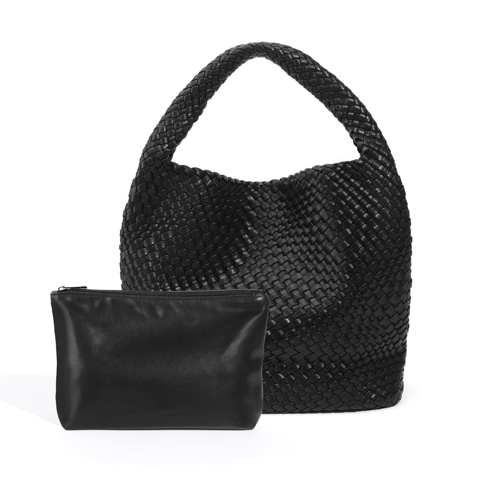 Stylish Woven Leather Tote Bag for Women - Large Capacity Handbag with Multiple Pockets - Perfect for Work, Travel & Shopping - Durable Soft Leather Everyday Carry Bag