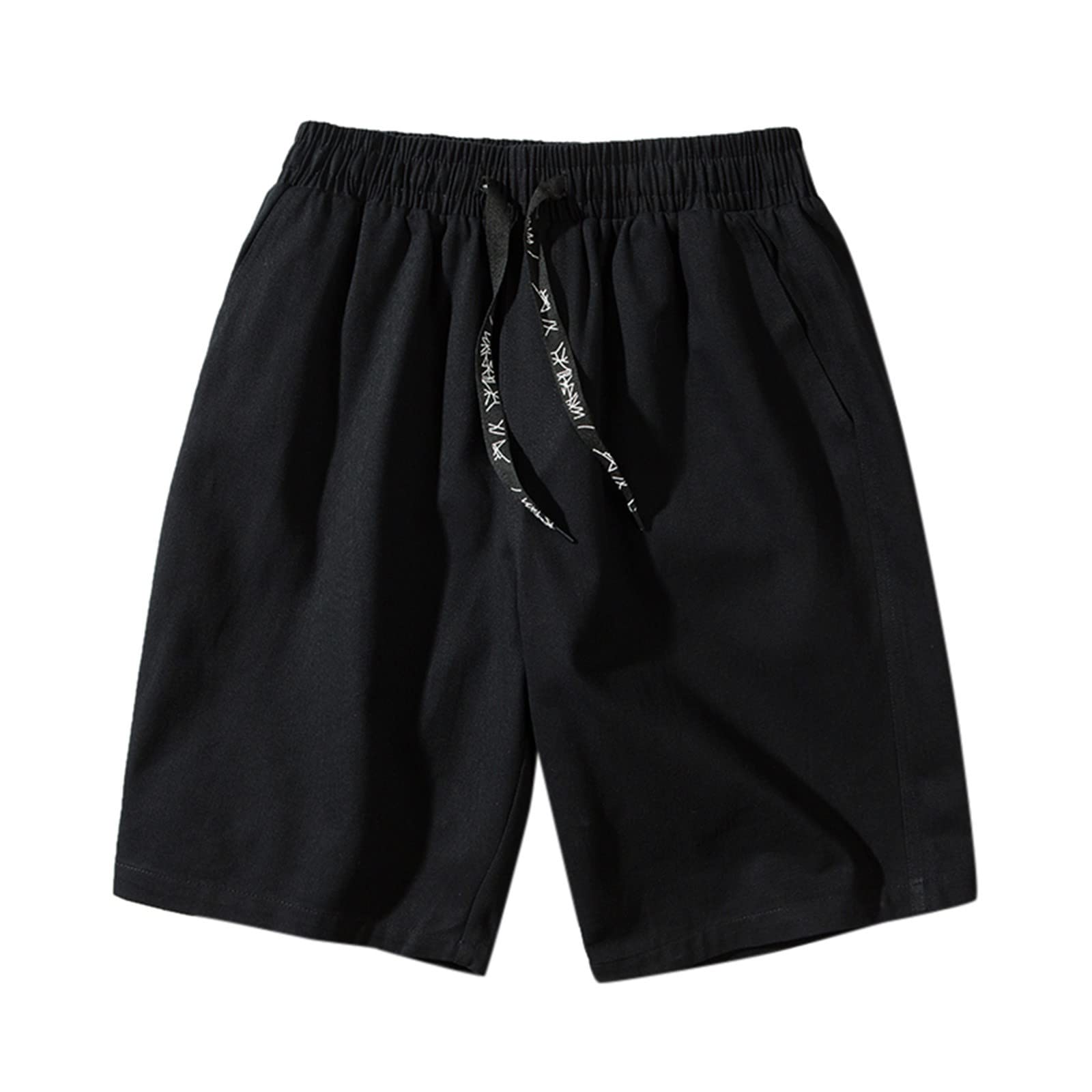 Men's Embroidered Athletic Running Shorts with Drawstring Waist - Breathable Loose Fit Sports Shorts for Summer Jogging, Gym Workouts & Casual Wear