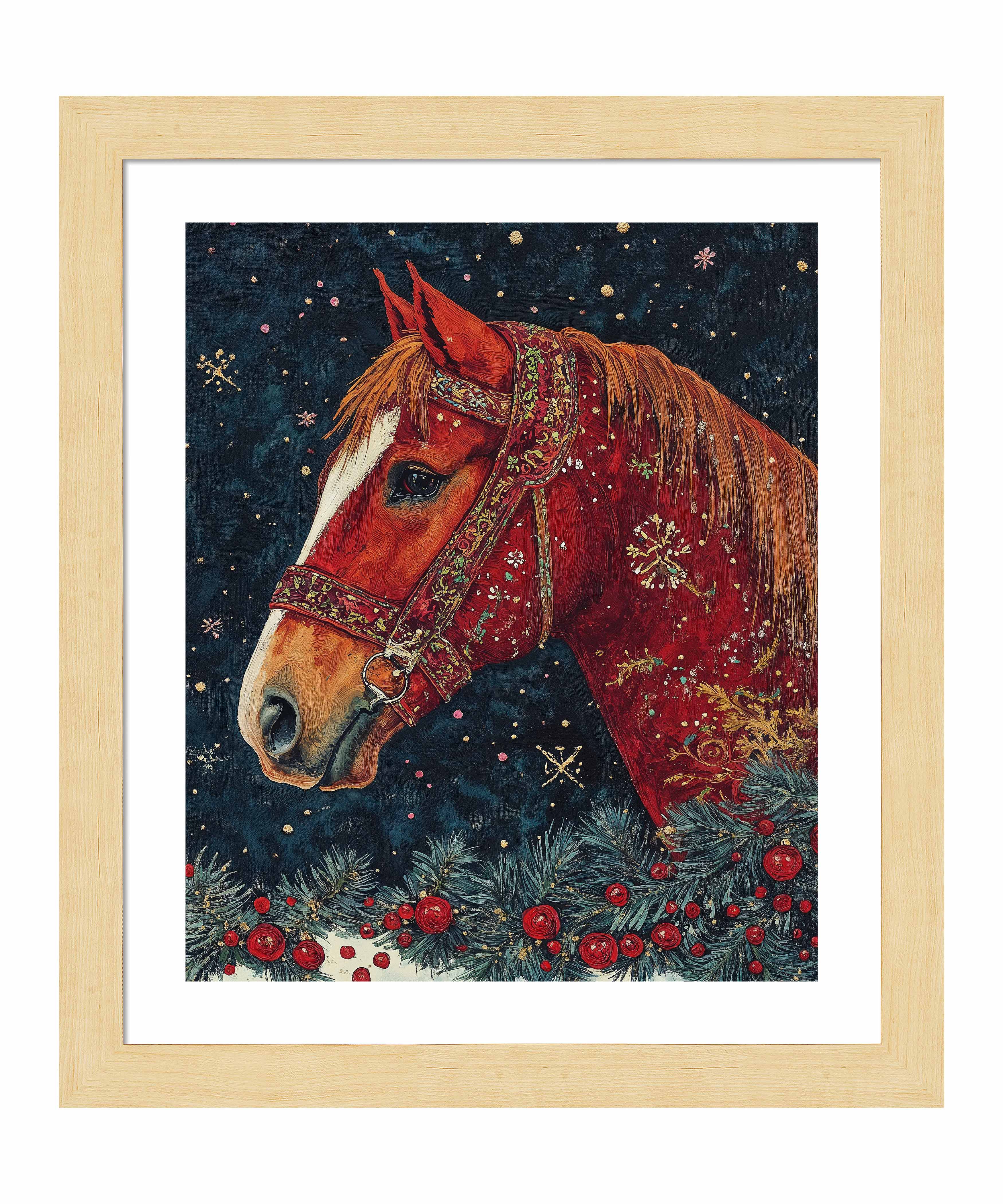 Candycane Canter Art Prints - Whimsical Christmas Horse Wall Decor for Home, Office & Holiday Gift Giving
