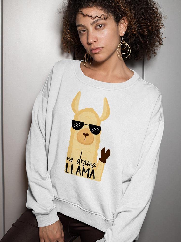 No Drama Llama Sweatshirt for Women | Cute Animal Print Pullover | Cozy Casual Wear for Fall & Winter | Perfect for Lounge, Travel & Outdoor Activities