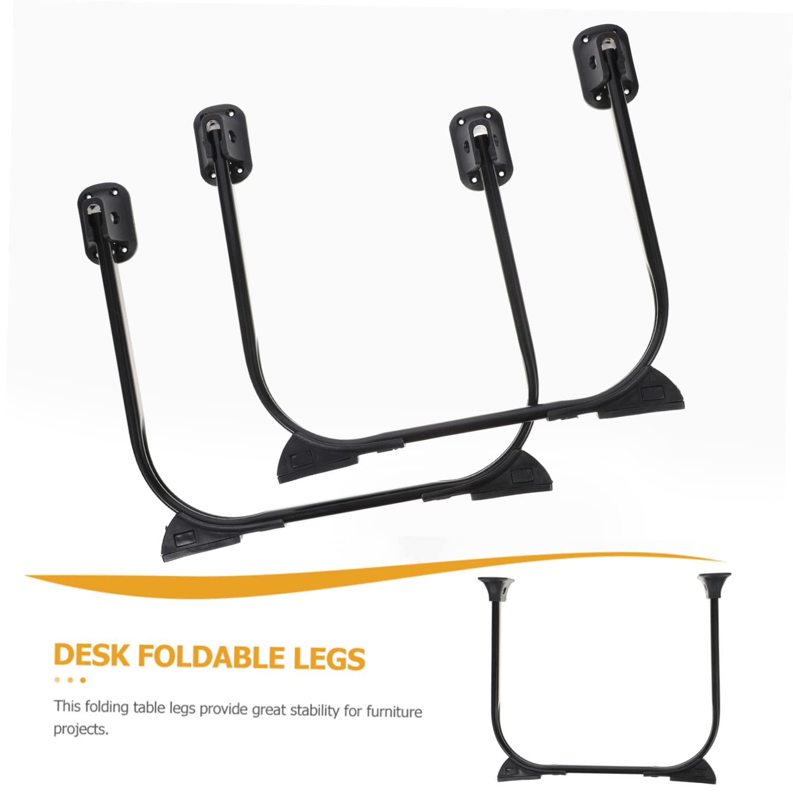 Operitacx 2-Pack Foldable Furniture Legs - Adjustable Metal Table Legs for Nightstand, Small Table, Chair & Bed - Heavy Duty Fork Design for Home & Office Use