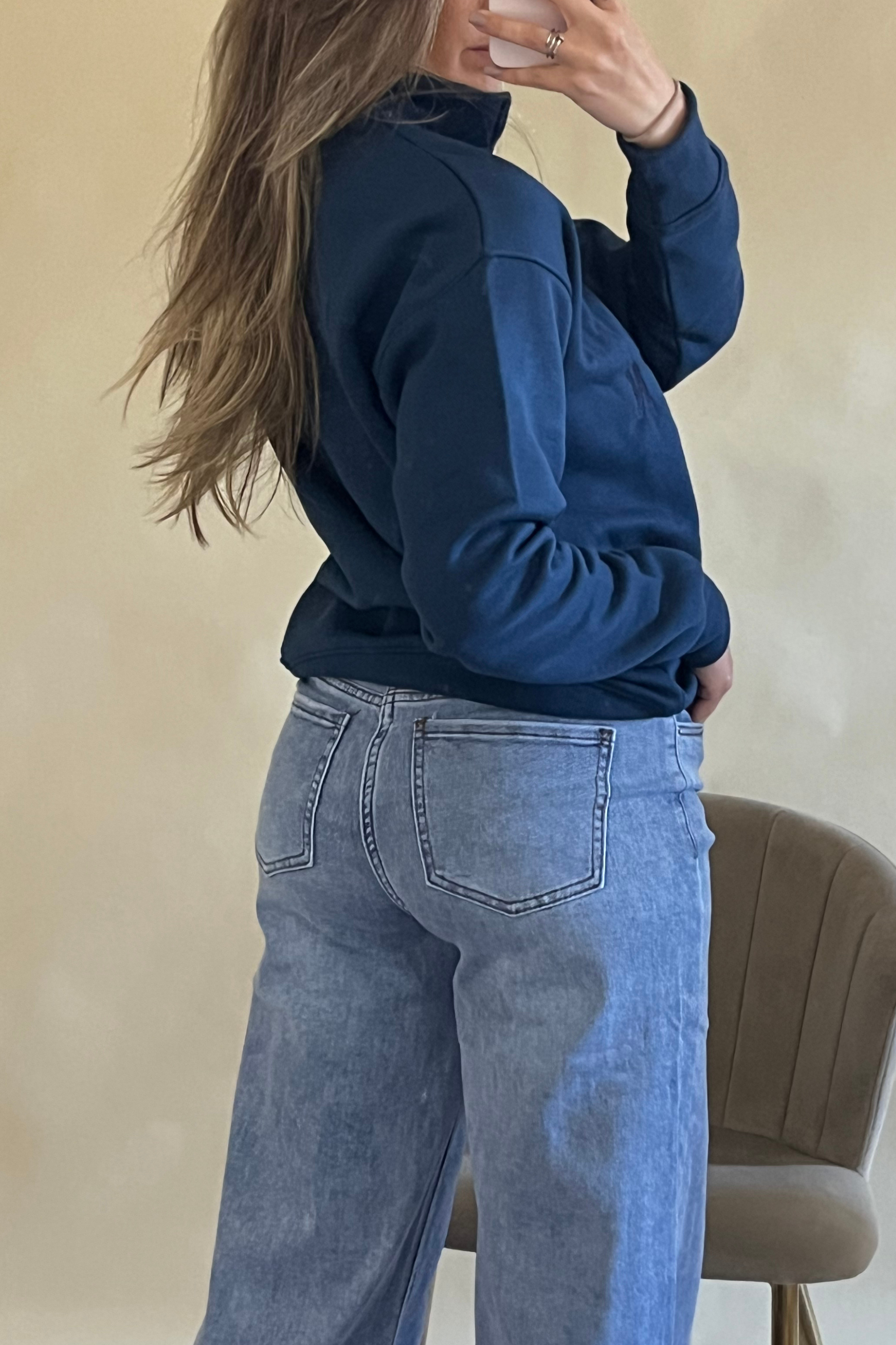 Brooklyn Half Zip Relaxed Fit Sweatshirt for Men & Women - Comfortable Casual Pullover with Kangaroo Pocket (Multiple Colors) - Perfect for Lounging, Running Errands and Weekend Outings
