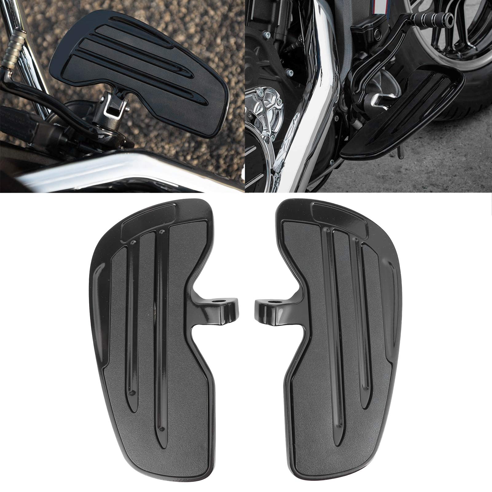 Anti-Slip Motorcycle Floorboards for Indian Scout/Sixty/Bobber 2015-2021 - Black - Enhanced Riding Comfort