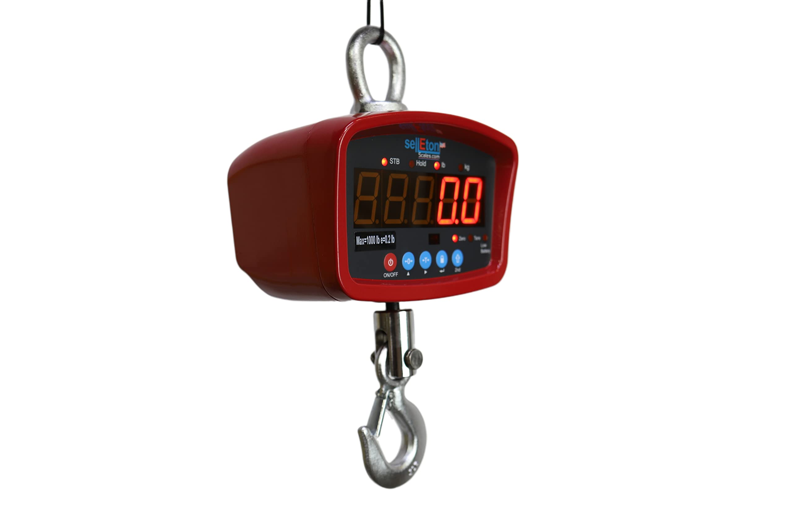 SellEton SL-924 Medium Duty Digital Crane Scale - 2000lb Capacity, 0.5lb Precision | Heavy Duty Industrial Weighing for Construction, Shipping & Warehouse Use
