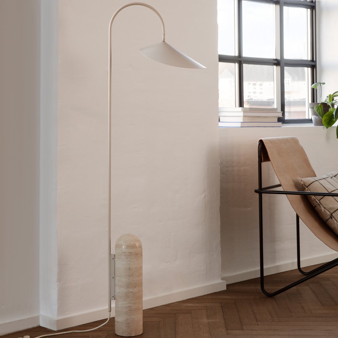 Ferm Living Arum Floor Lamp - Modern Scandinavian Design for Living Room, Bedroom & Office Lighting | Dimmable LED Floor Lamp with Adjustable Height