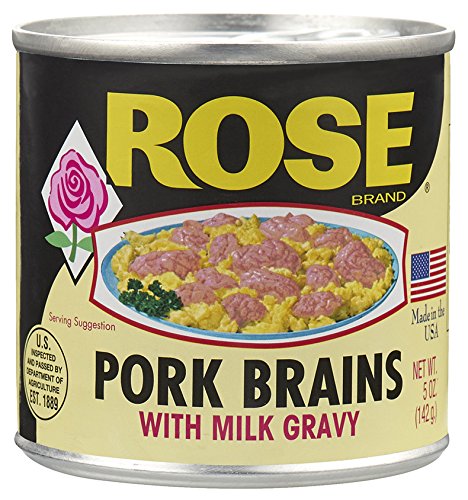 Premium Rose Brand Pork Brains in Milk Gravy - 12 Pack (5oz Cans) | High-Protein Canned Meat for Cooking, Survival Food & Emergency Preparedness