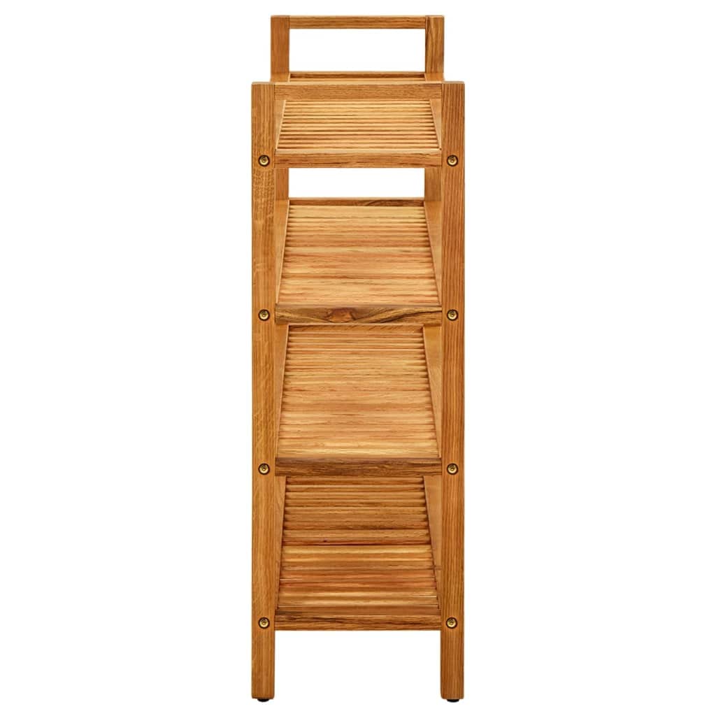 Solid Oak Wood Shoe Rack with 4 Shelves - 39.3