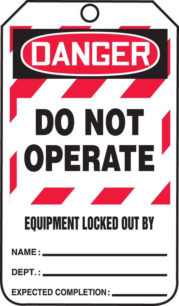 Accuform MLT410CTM Lockout Tags - Pack of 5 | OSHA Compliant Safety Tags for Equipment Lockout | 5.75
