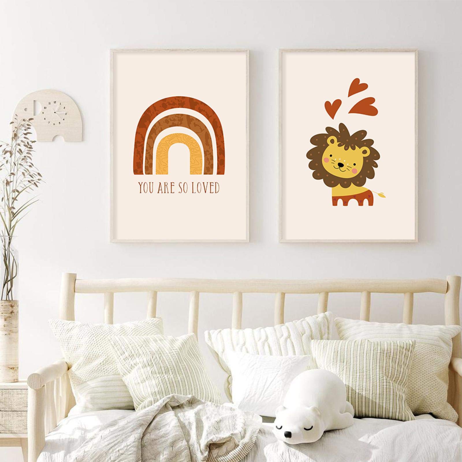 Boho Rainbow Nursery Wall Art - 'You Are So Loved' Canvas Painting & Prints for Kids Room, Baby Nursery & Home Decor - Perfect for Birthdays, Baby Showers & Nursery Themes