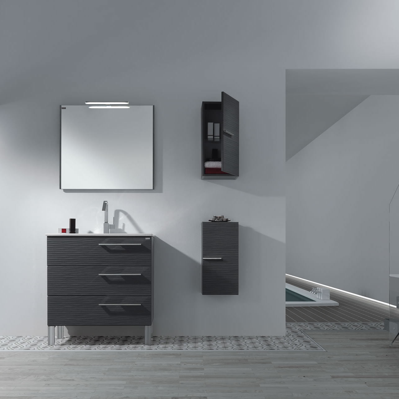 VALENZUELA Dune Series Single Vanity Floor Mount with 3 Soft Close Drawers - Perfect for Bathroom Remodeling & Modern Home Decor