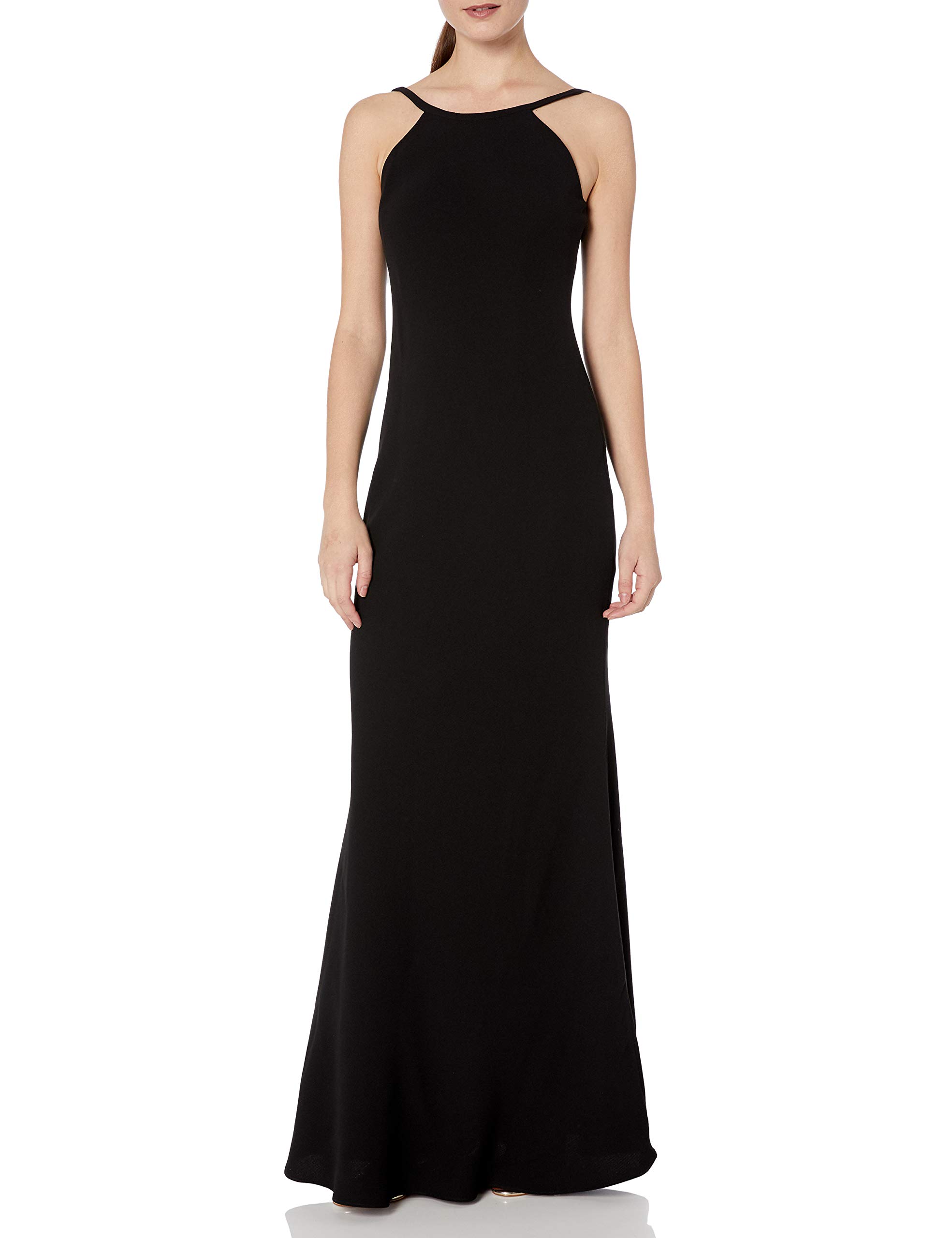 Calvin Klein Women's Halter Neck Crepe Gown - Elegant Formal Dress for Evening Parties, Prom & Special Occasions