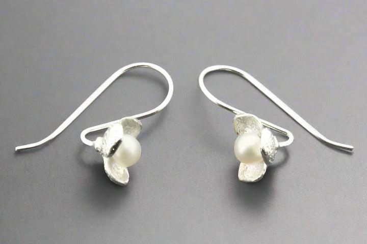 Mariposa Pearl Earrings in Sterling Silver - Elegant Dangle Earrings for Women, Perfect for Weddings, Parties & Special Occasions