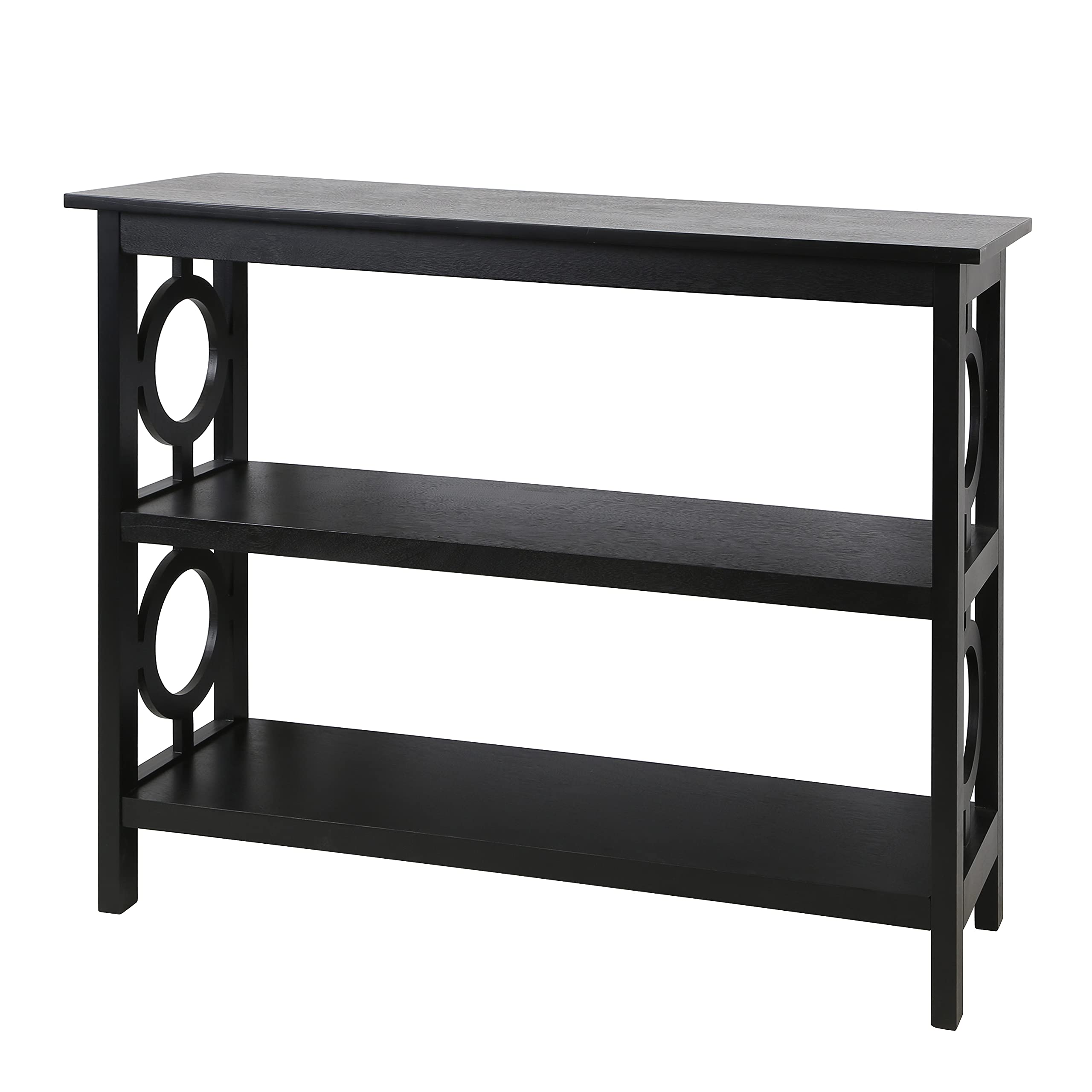 Decor Therapy Grafton 3-Shelf Bookcase in Black - Medium Size Wooden Bookshelf for Living Room, Bedroom & Office Storage